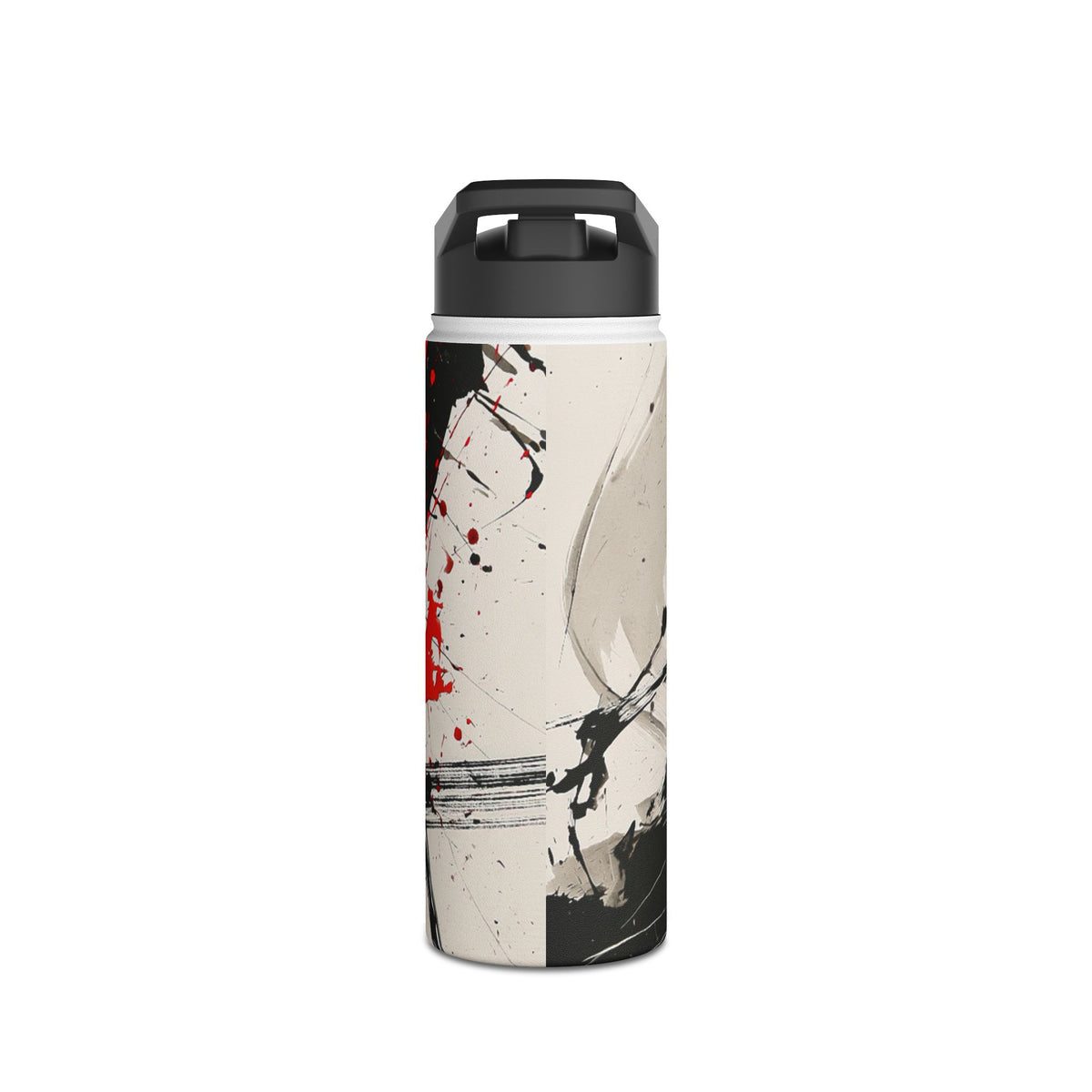 Crimson Sumi Slash · Insulated Water Bottle · White