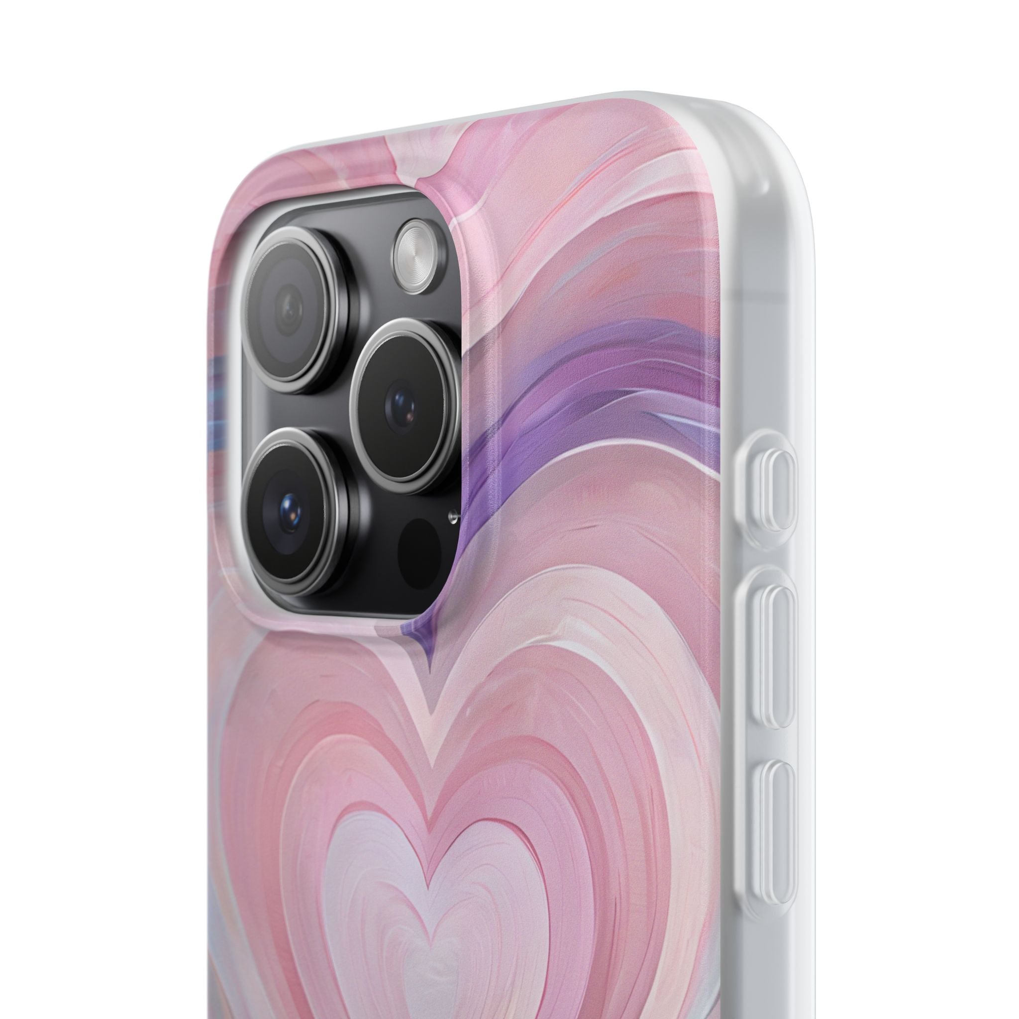 Lavender Pulse Hearts · Soft Mobilskal för iPhone