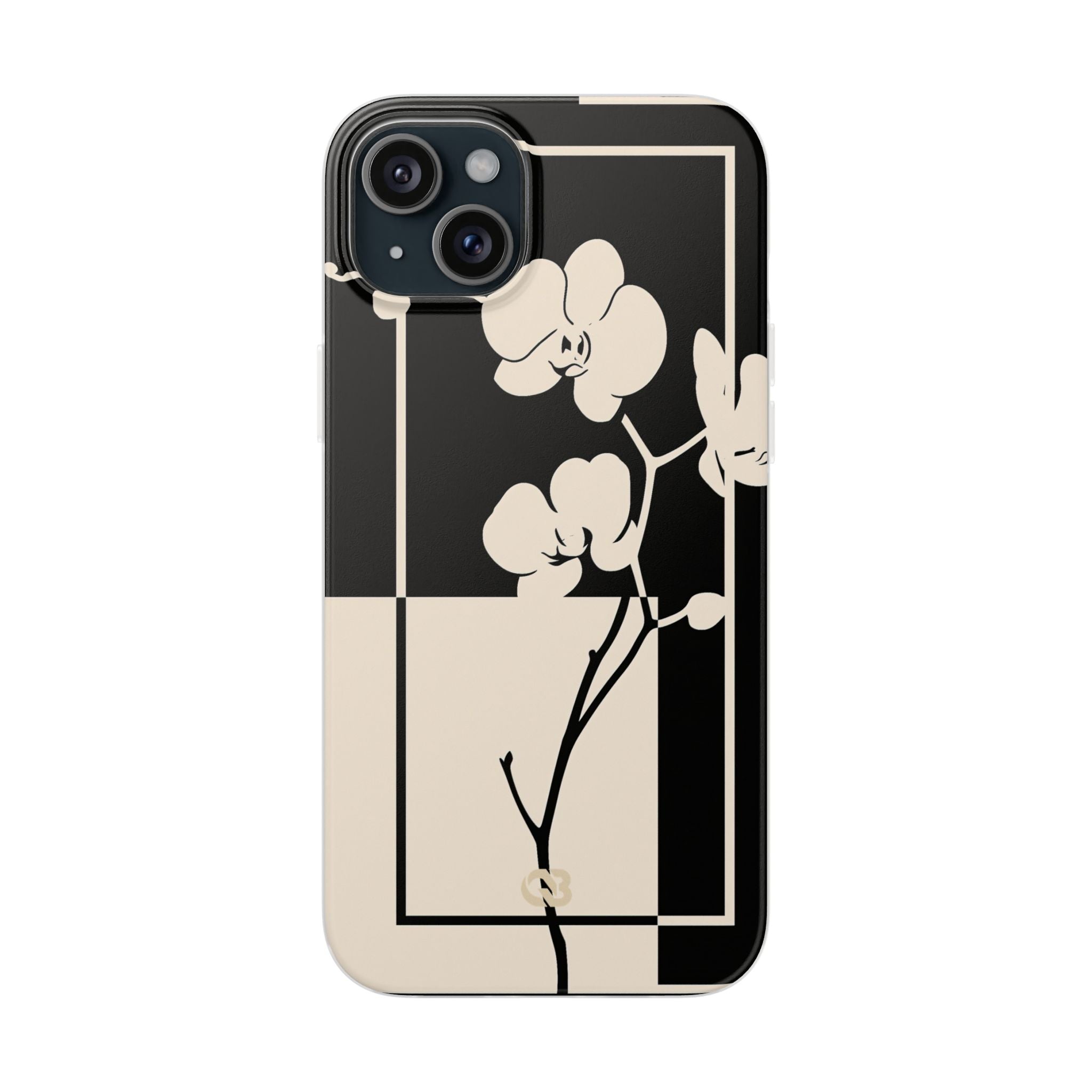 Beige Lite Phone Case for iPhone - Nocturnal Orchid Frame