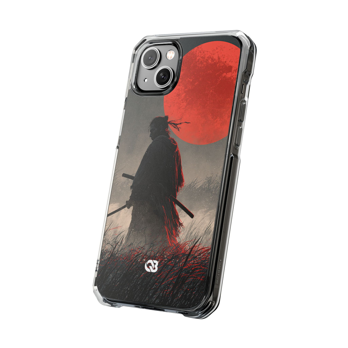 Crimson Moon Ronin · Clear Impact Magnetic Phone Case for iPhone · Black