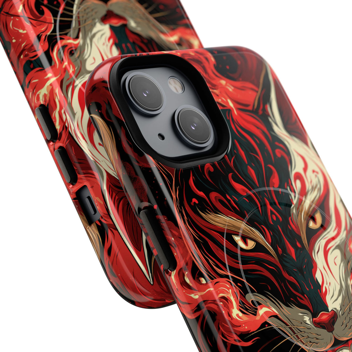 Crimson Kitsune Spirit · Tough 2.0 Magnetic Phone Case for iPhone · Red