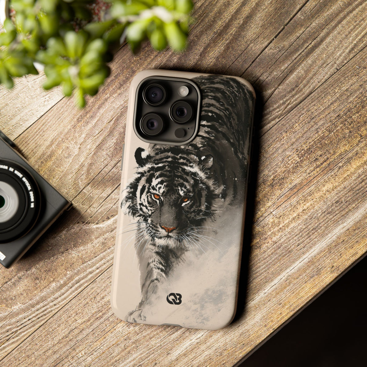 Ink Wash Tiger · Tough Phone Case for iPhone · Beige