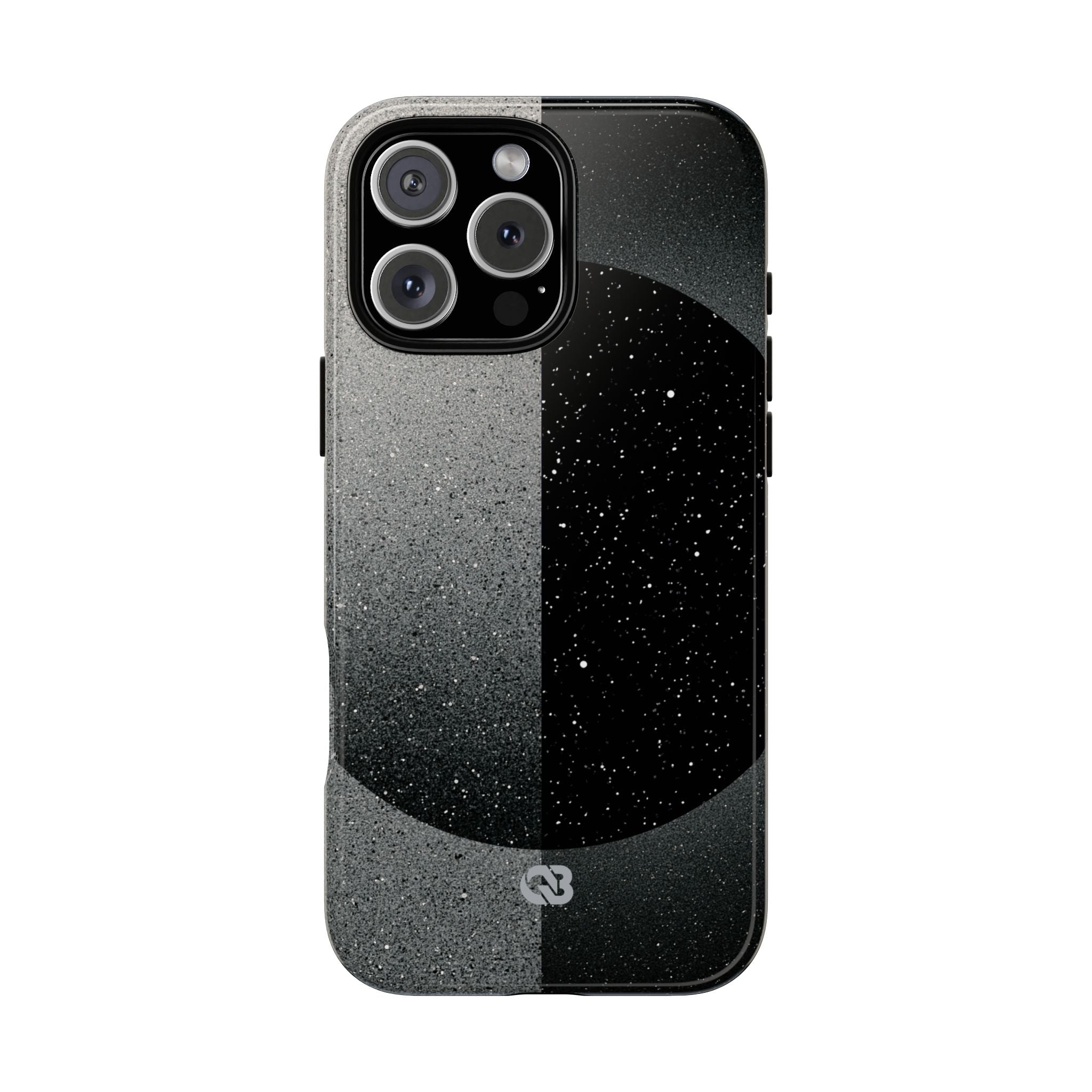 Black Tough Phone Case for iPhone - Lunar Static Orbit