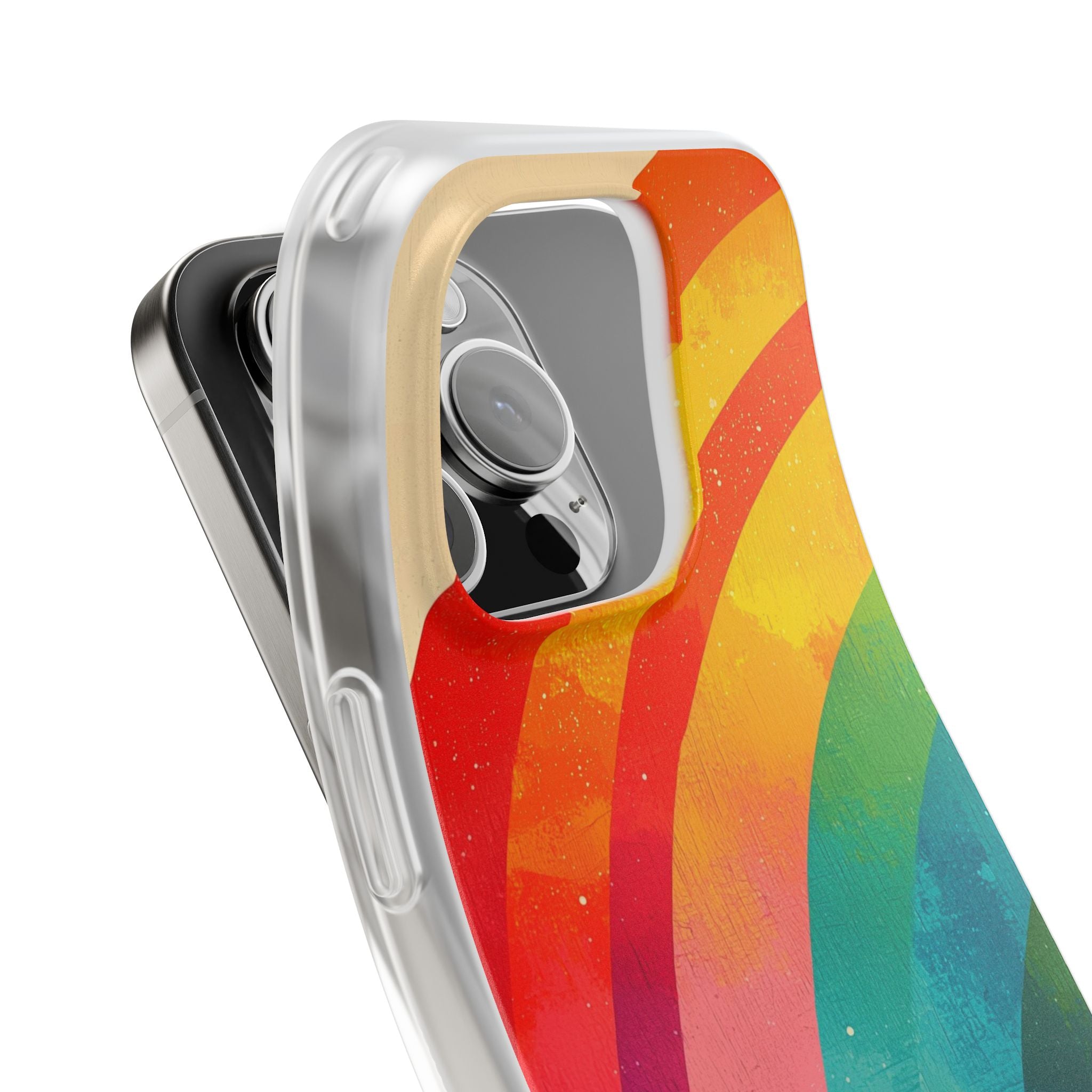 Textured Rainbow Arc iPhone 16 Pro Case - Soft