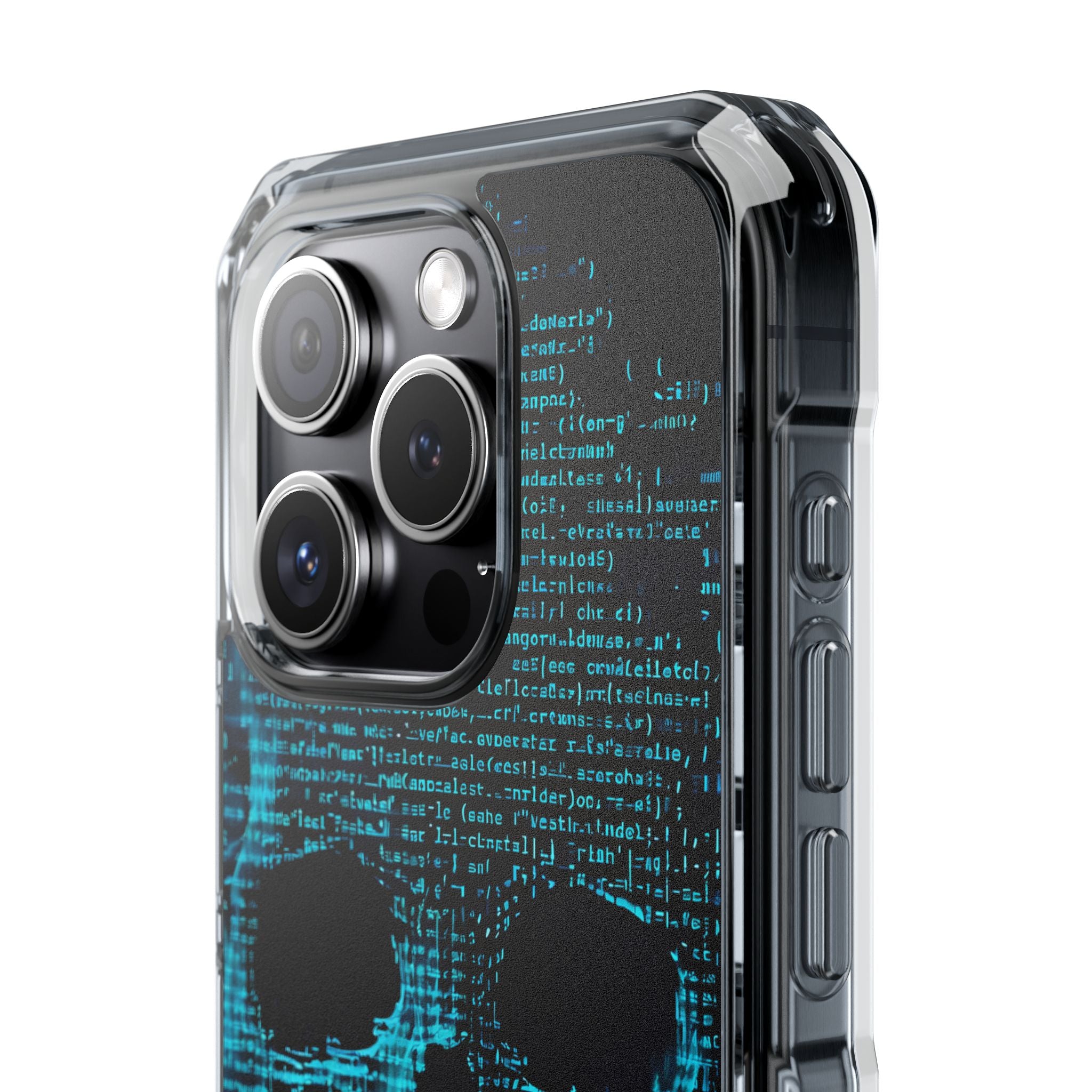 Cyan Glitch Skull · Impact Custodia per iPhone · Magsafe