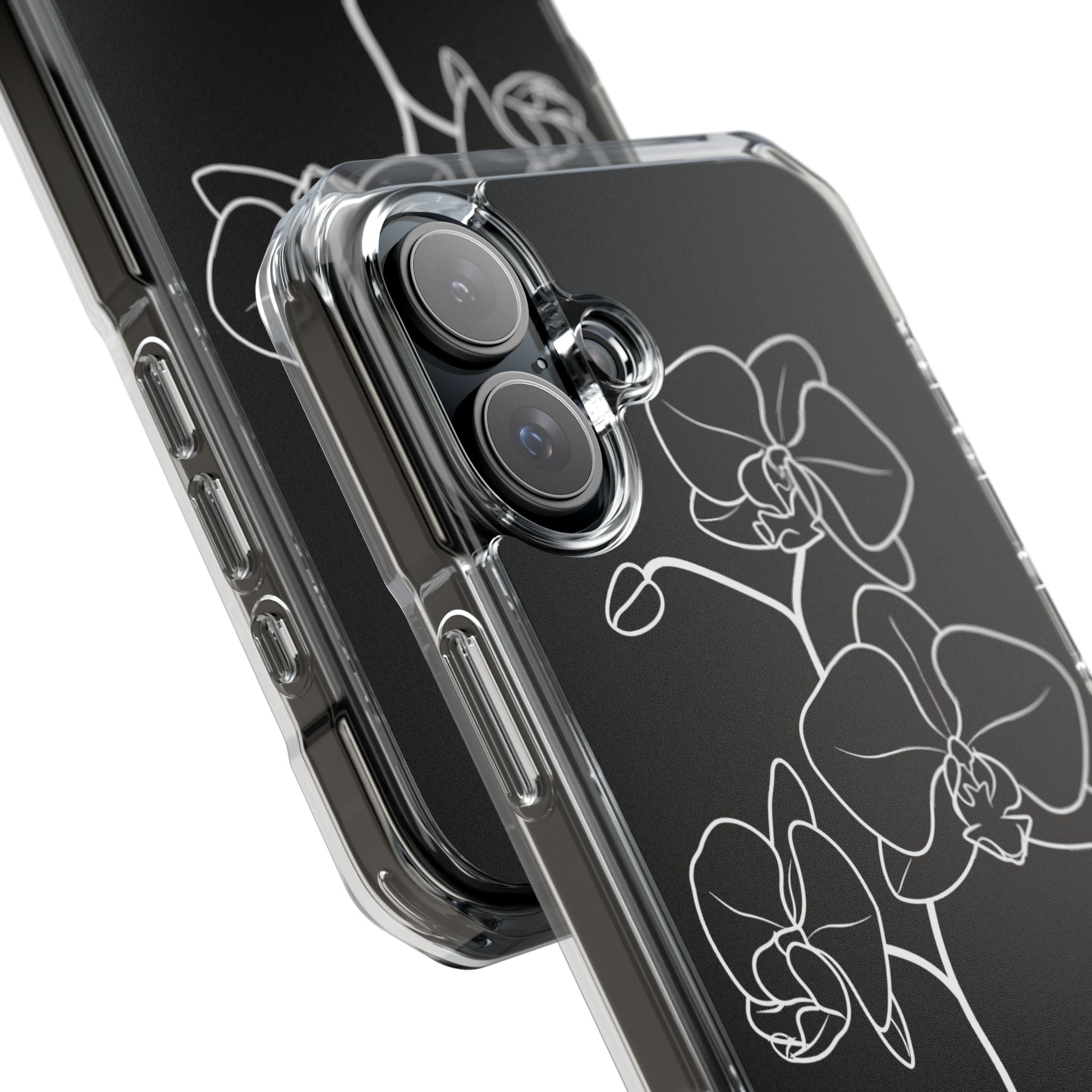 Black Impact MagSafe Phone Case for iPhone - Noir Alabaster Orchid