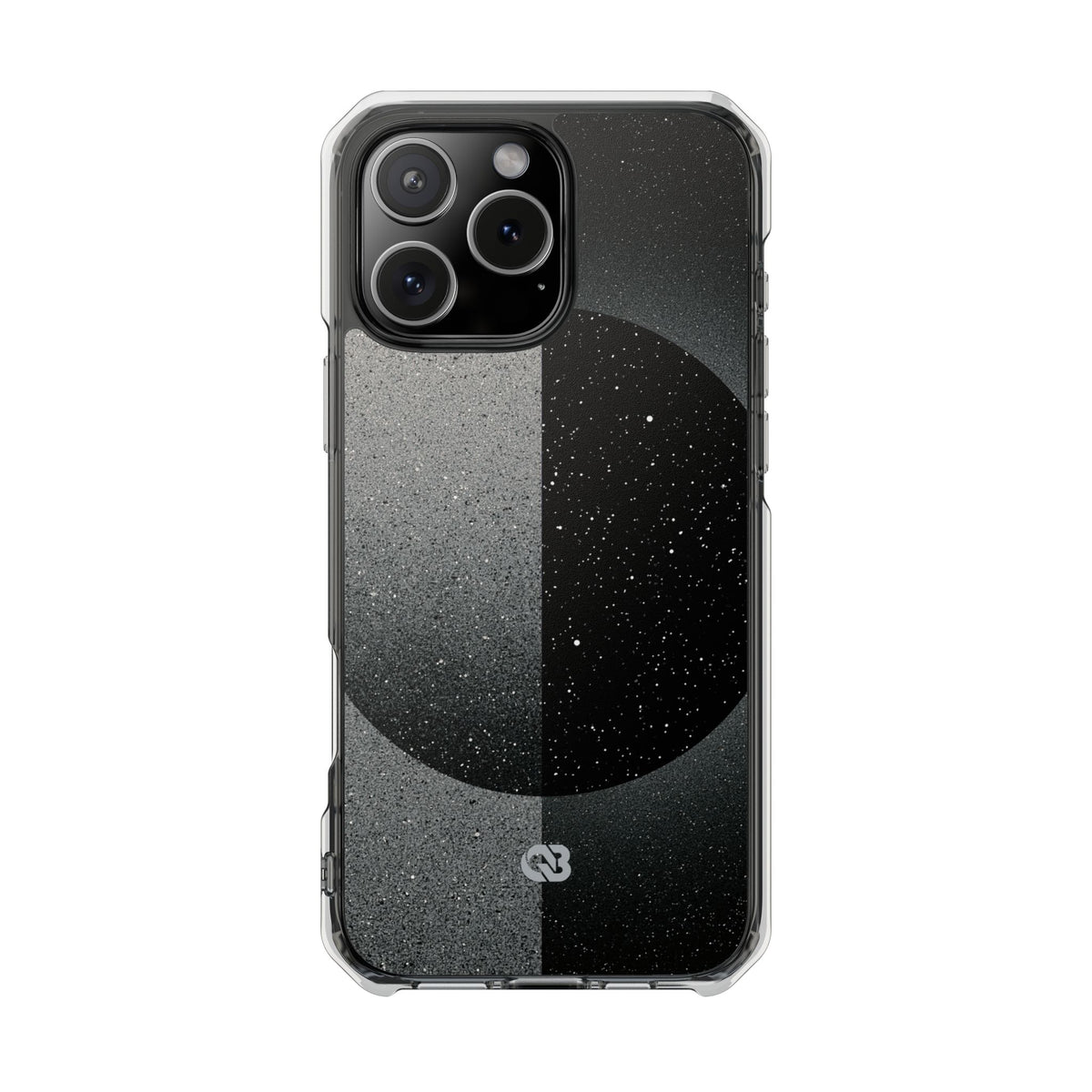 Black Impact MagSafe Phone Case for iPhone - Lunar Static Orbit