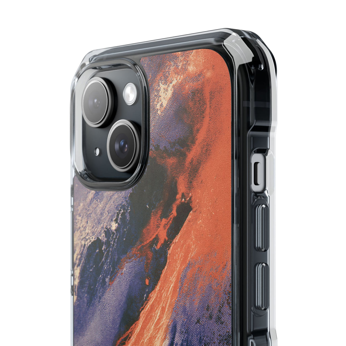 Solar Aura Drift · Clear Impact Magnetic Phone Case for iPhone · Orange