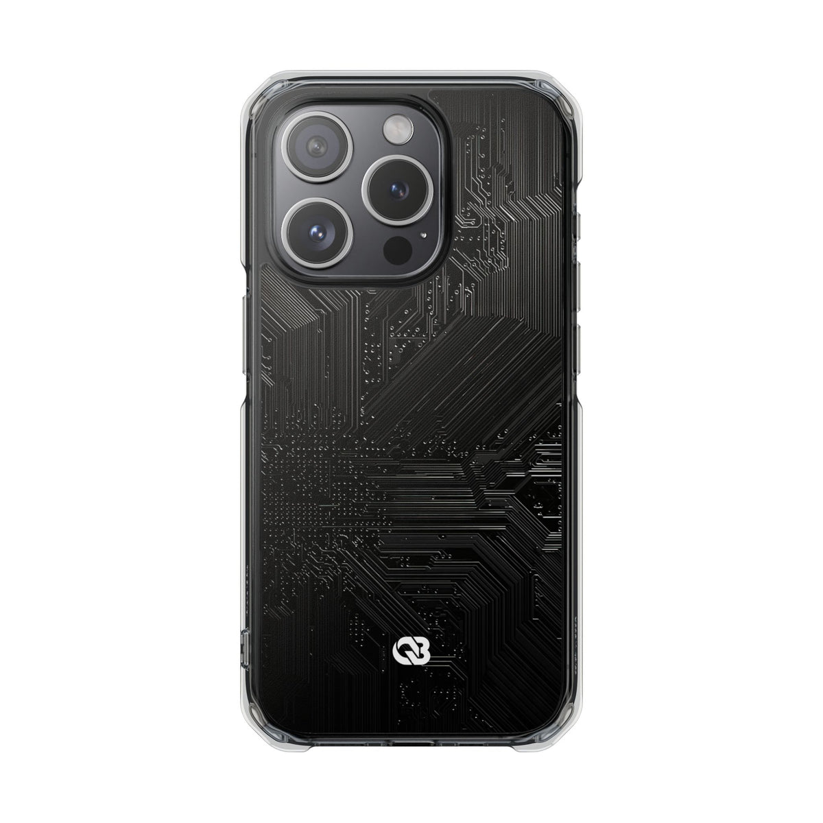 Obsidian Circuitry · Clear Impact Magnetic Phone Case for iPhone · Black