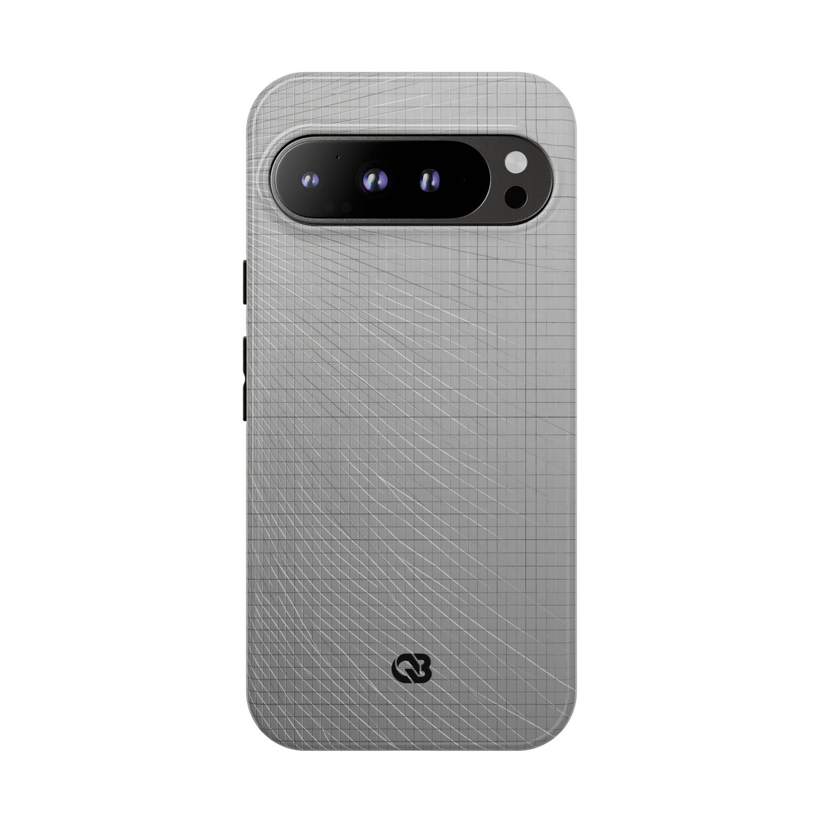 Grey Tough Phone Case for Google Pixel - Chrome Mesh Warp