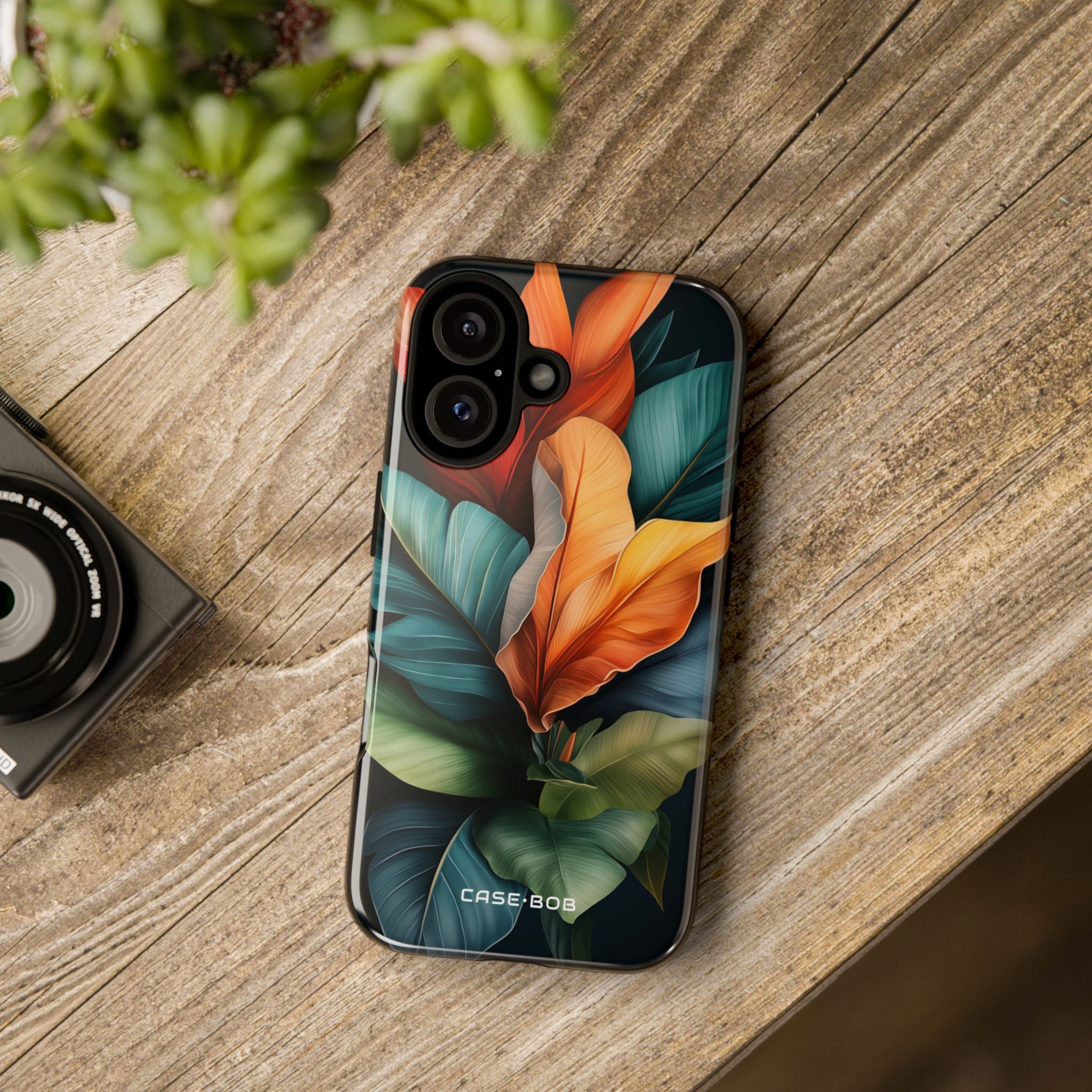 Tropical Leafburst iPhone 16 Case - Tough
