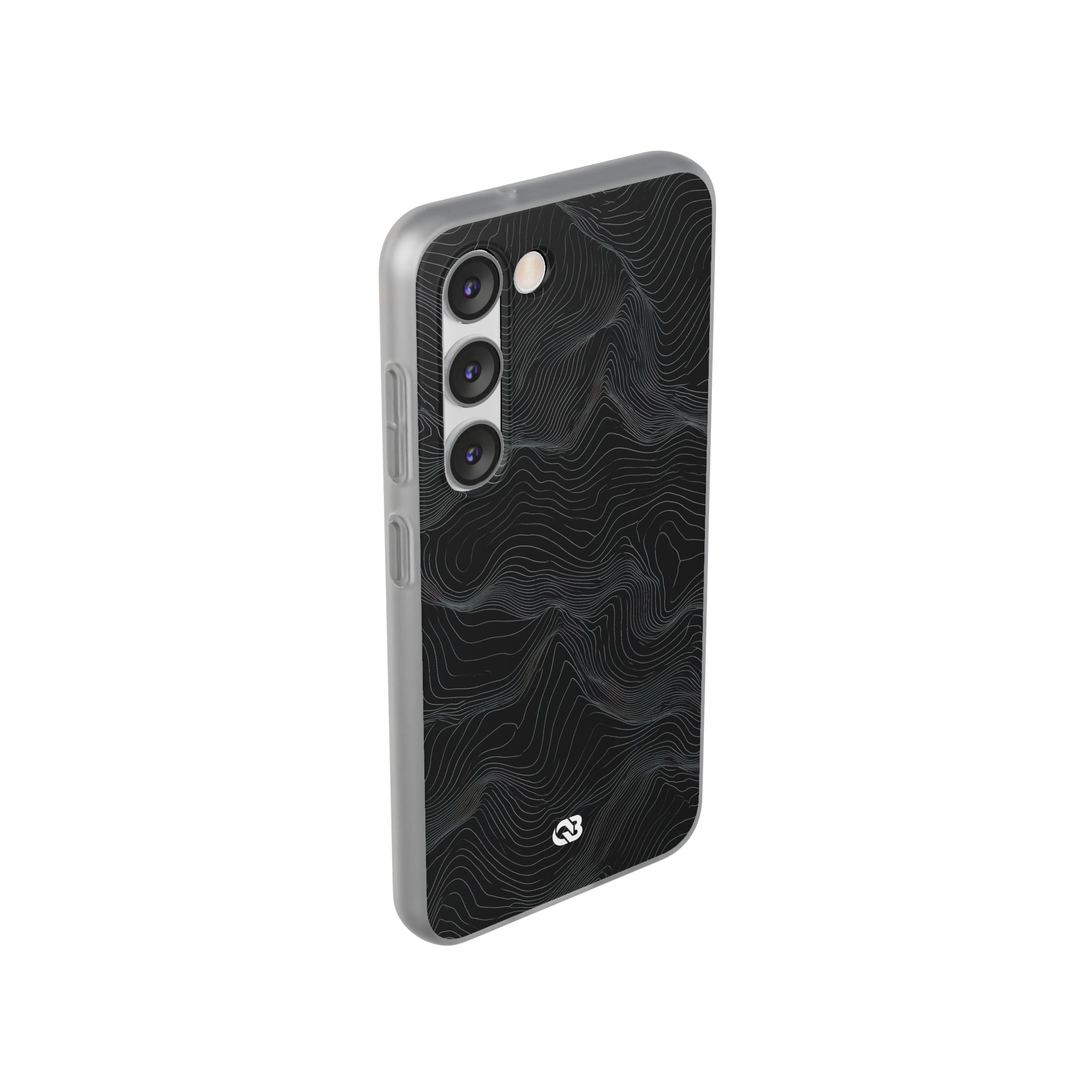 Black Lite Phone Case for Samsung - Obsidian Topo Wireframe