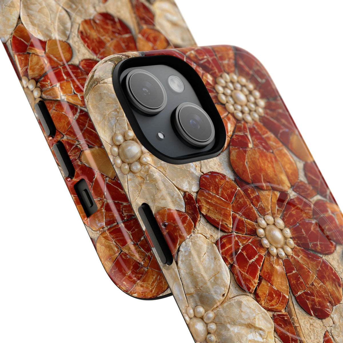 Carnelian Pearl Bloom · Tough 2.0 Magnetic Phone Case for iPhone · Orange