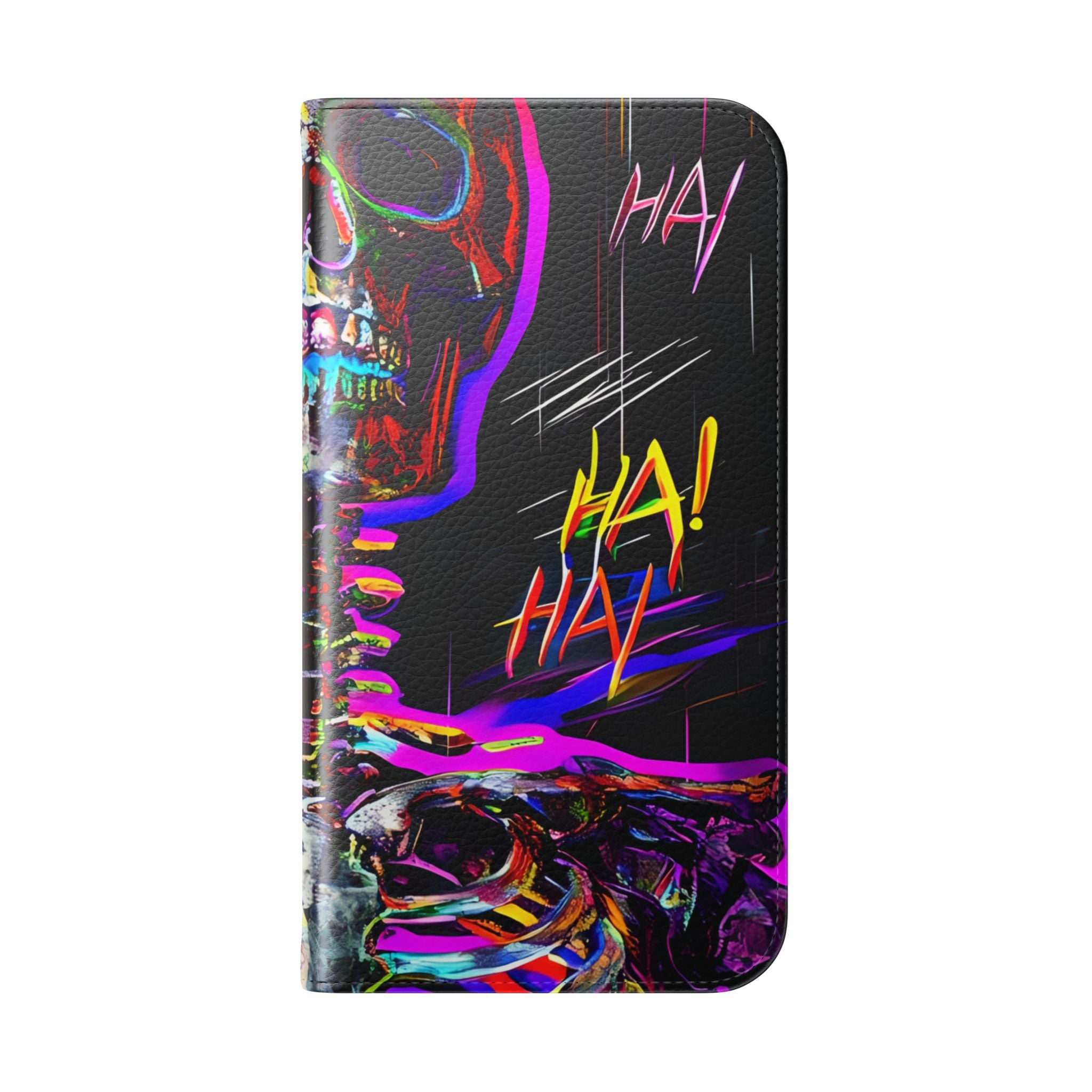 Neon Skeleton Laughter - iPhone 15 Pro Case - Wallet