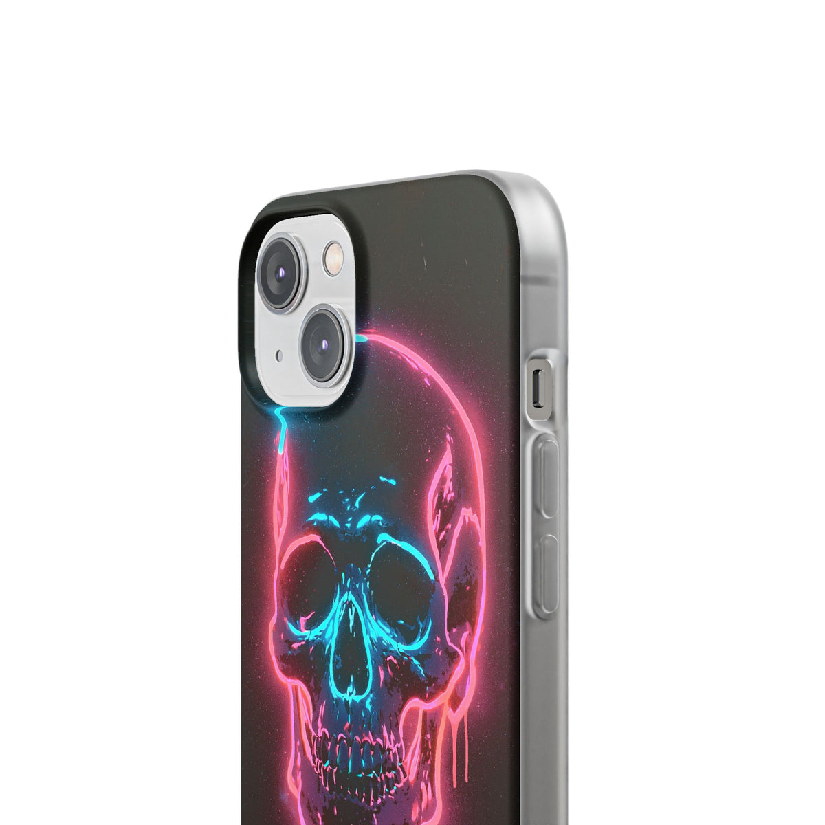 Neon Drip Skull · Lite Phone Case for iPhone · Black