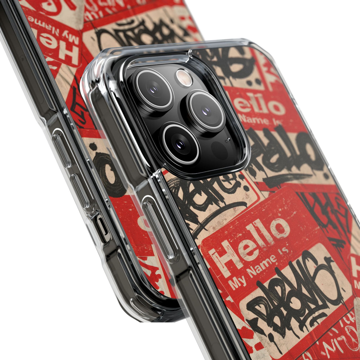 Slap Tag Collage · Clear Impact Magnetic Phone Case for iPhone · Red
