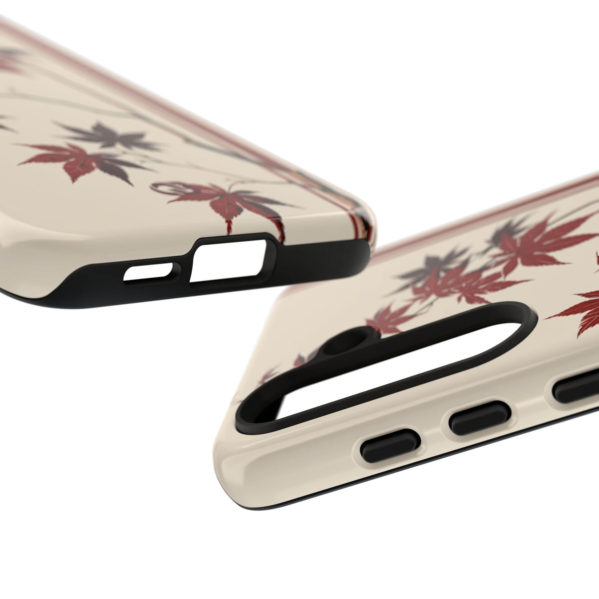 Red Tough Phone Case for Samsung - Crimson Momiji Stripe