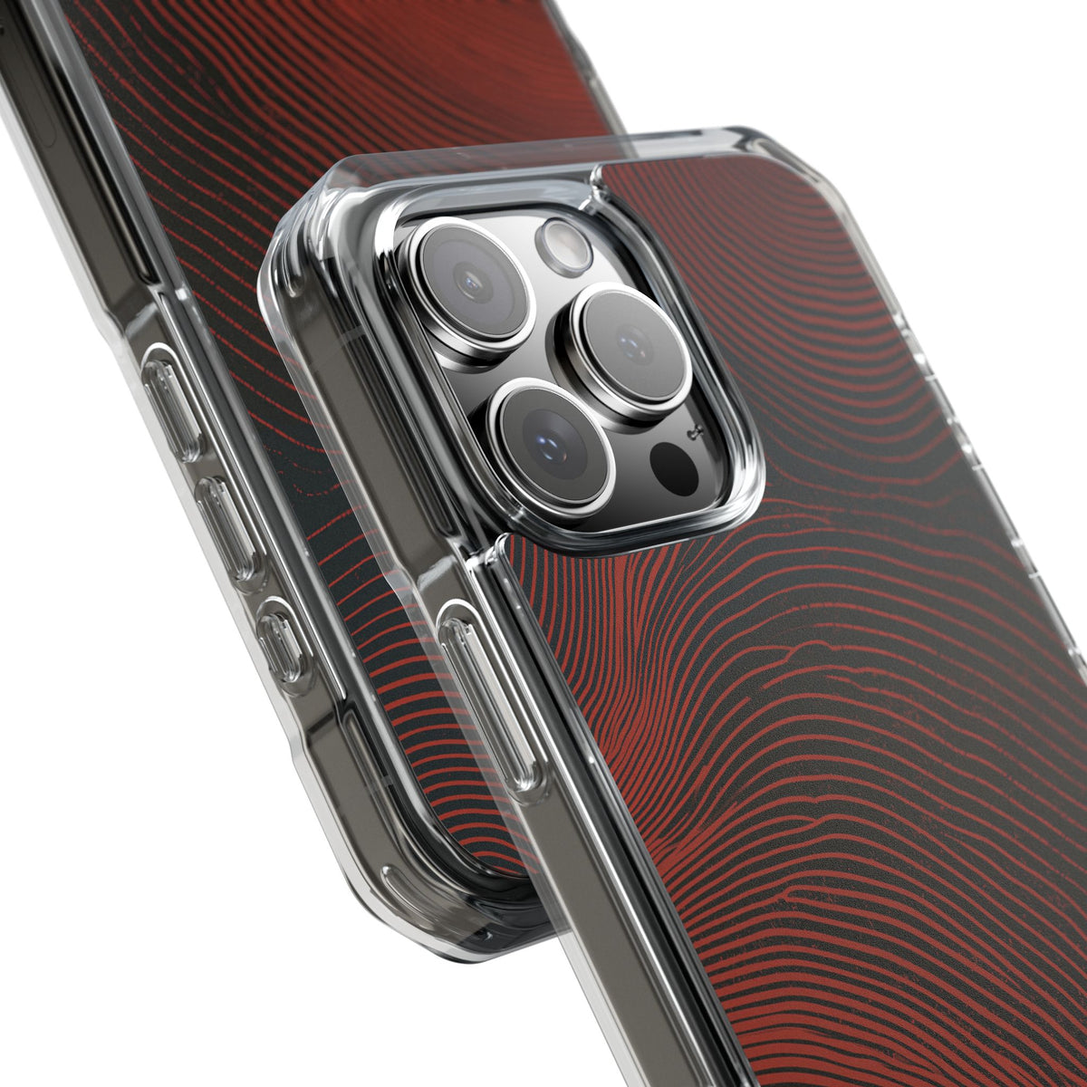 Red Impact MagSafe Phone Case for iPhone - Terracotta Nerve Map