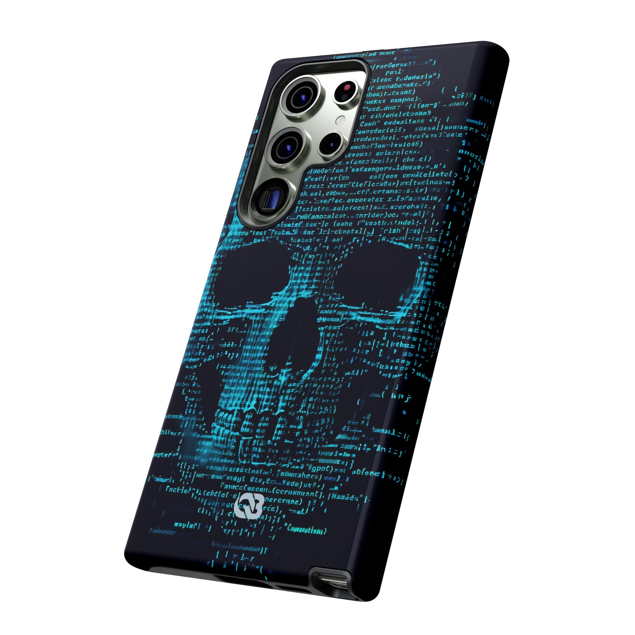 Cyan Glitch Skull · Tough Phone Case for Samsung