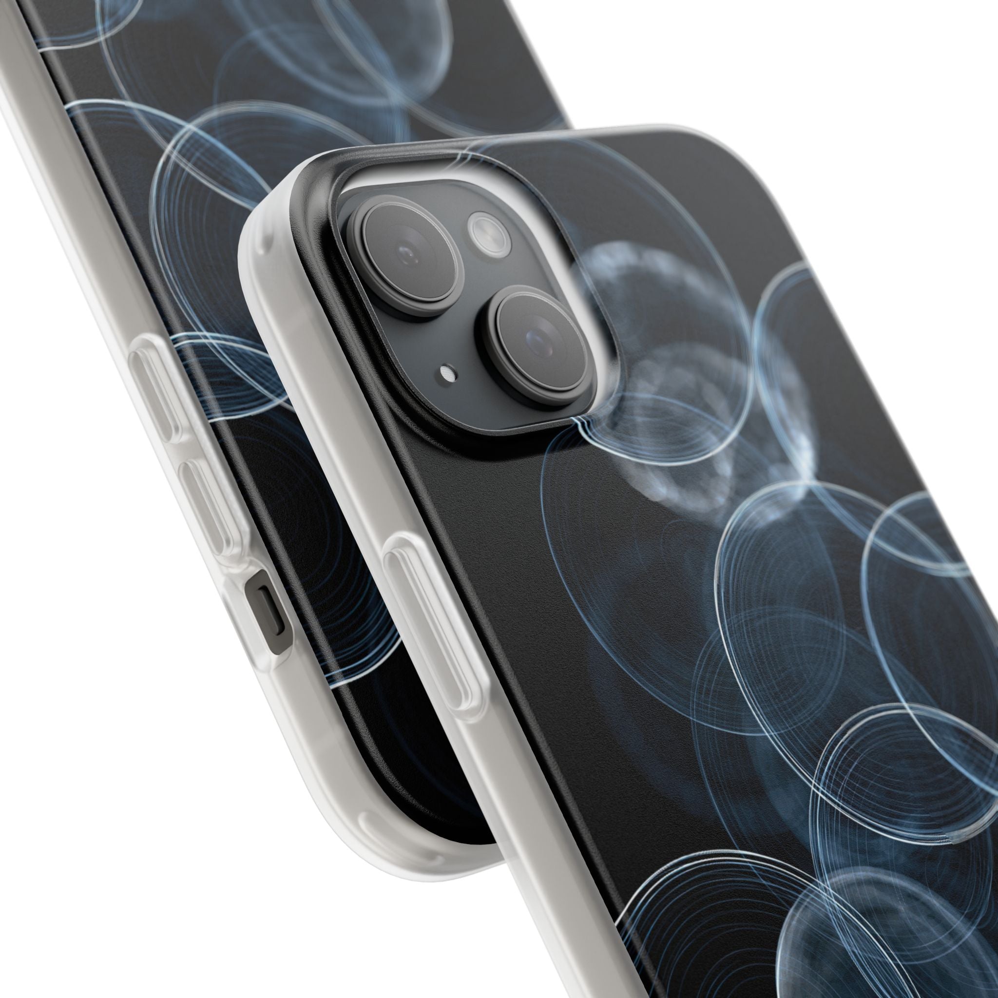 Blue Lite Phone Case for iPhone - Cyan Pulse Ripple