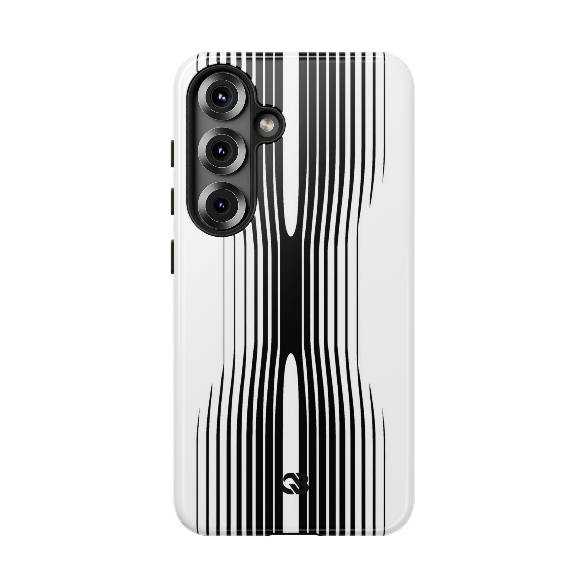 White Tough Phone Case for Samsung - Kinetic Mono Distortion
