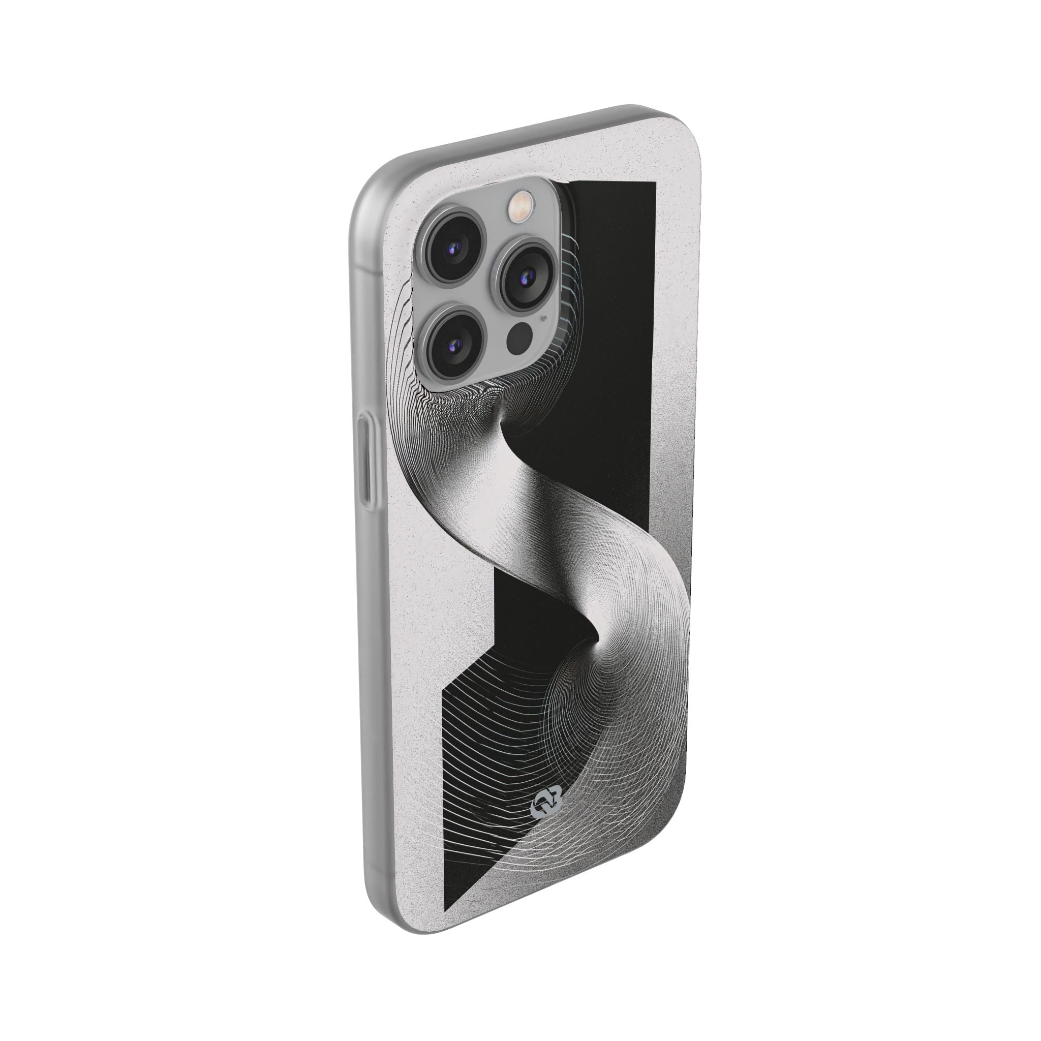 Grey Lite Phone Case for iPhone - Obsidian Moiré Wave