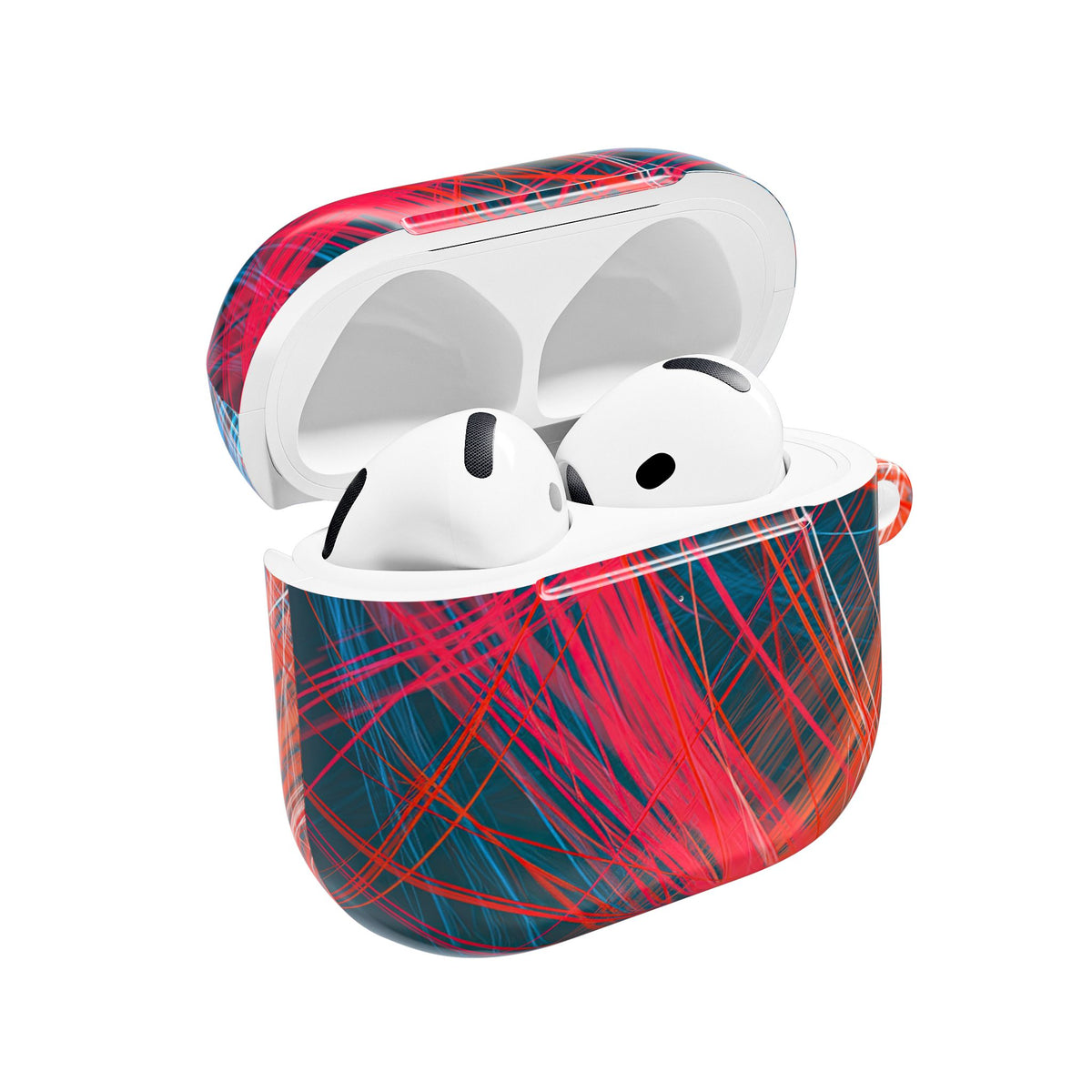 Neon Fiber Stream · Hard Case for AirPods & AirPods Pro · Red