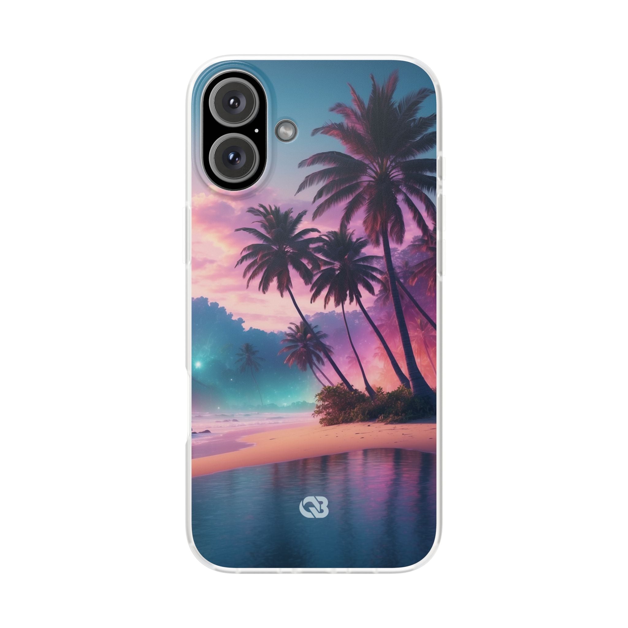 Neon Shore Palms · Soft Phone Case for iPhone