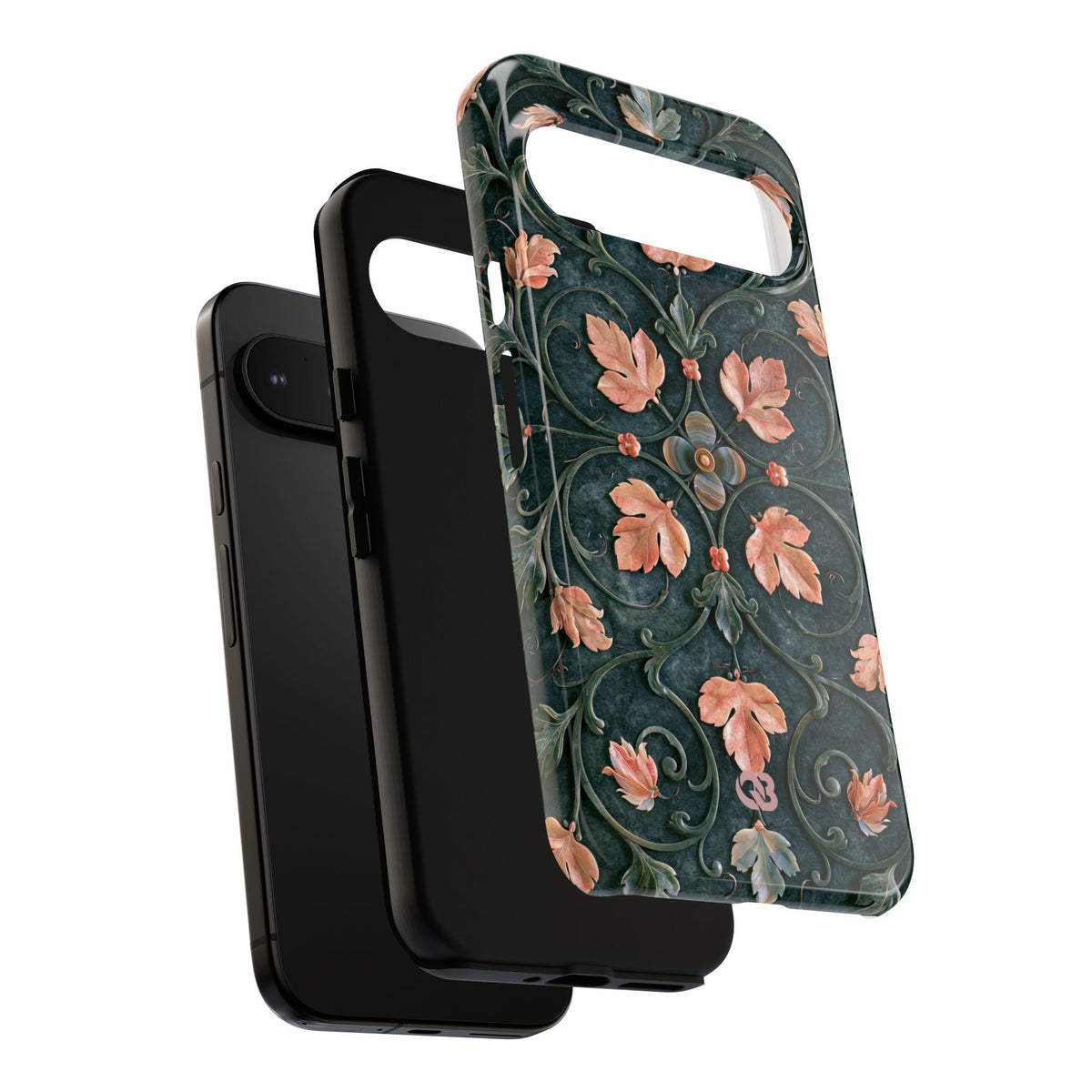 Florentine Rose Arabesque · Tough Phone Case for Pixel · Green