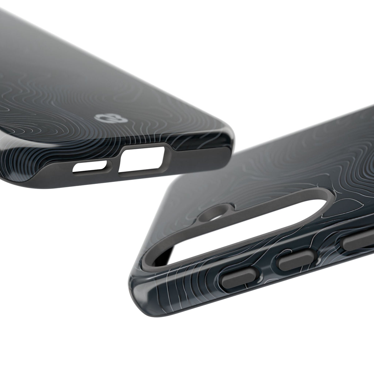 Black Tough Phone Case for Samsung - Obsidian Ridge Topo