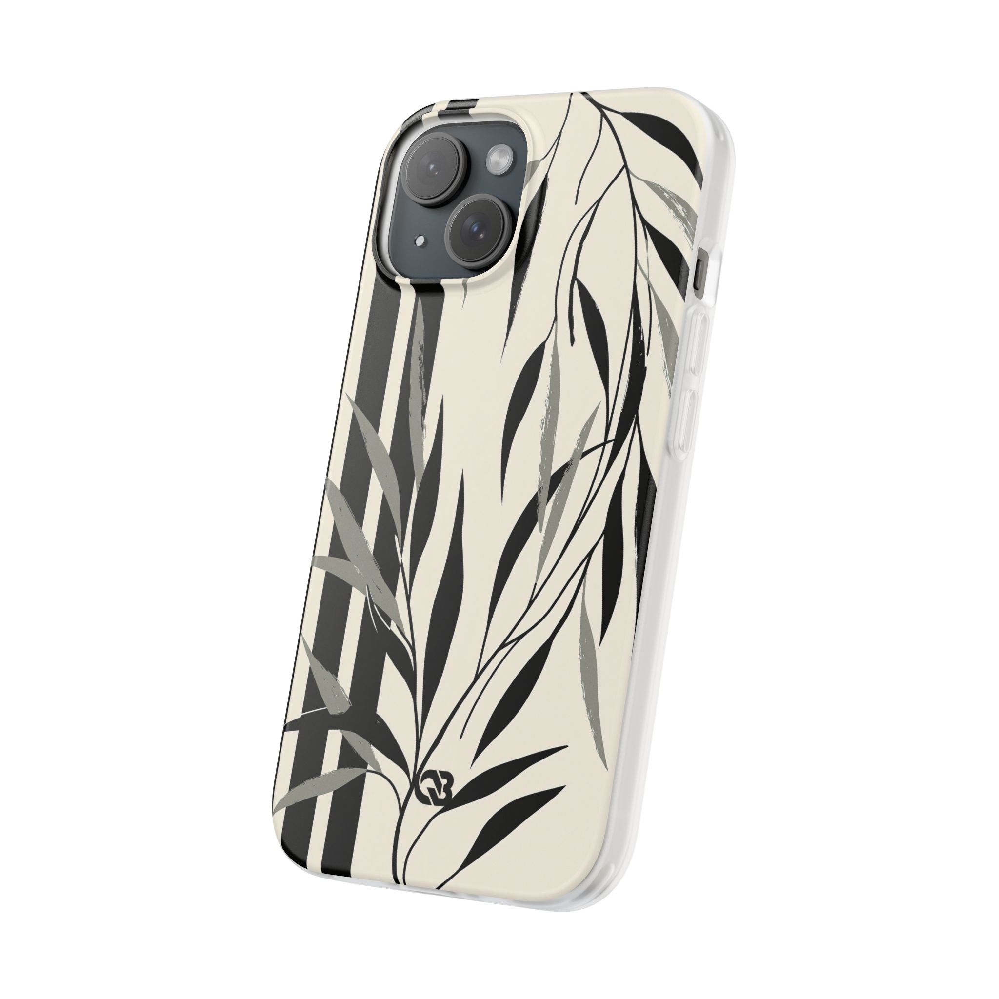 Beige Lite Phone Case for iPhone - Soot Leaf Sketch