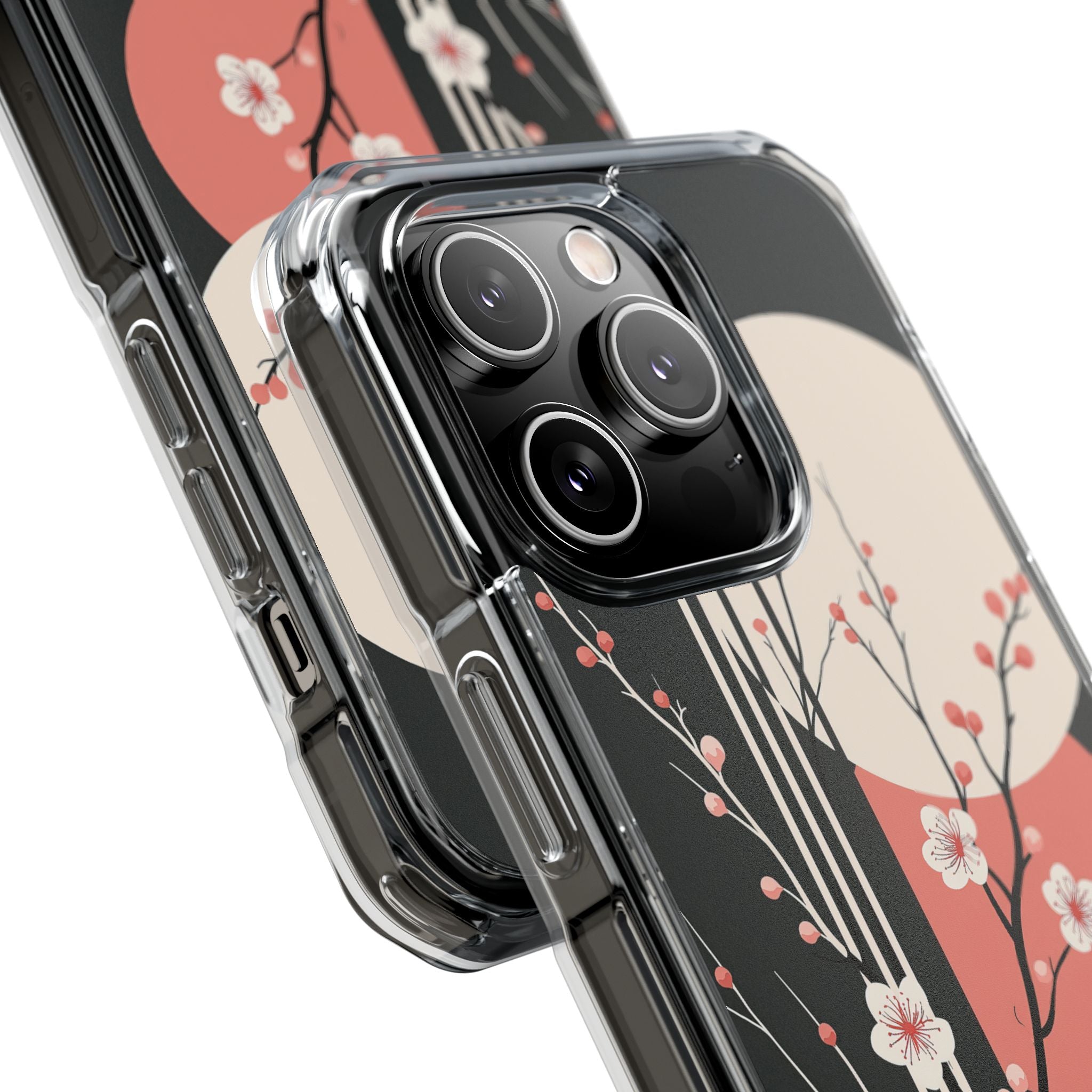 Black Impact MagSafe Phone Case for iPhone - Kyoto Midnight Blossom