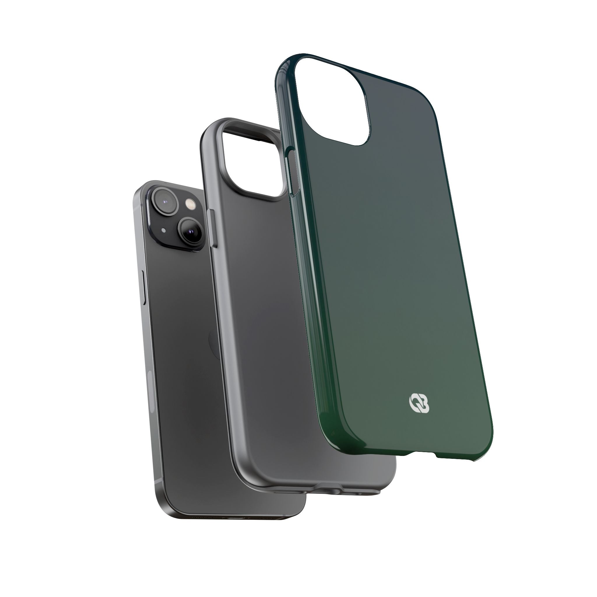 Green Tough Phone Case for iPhone - Midnight Pine Horizon