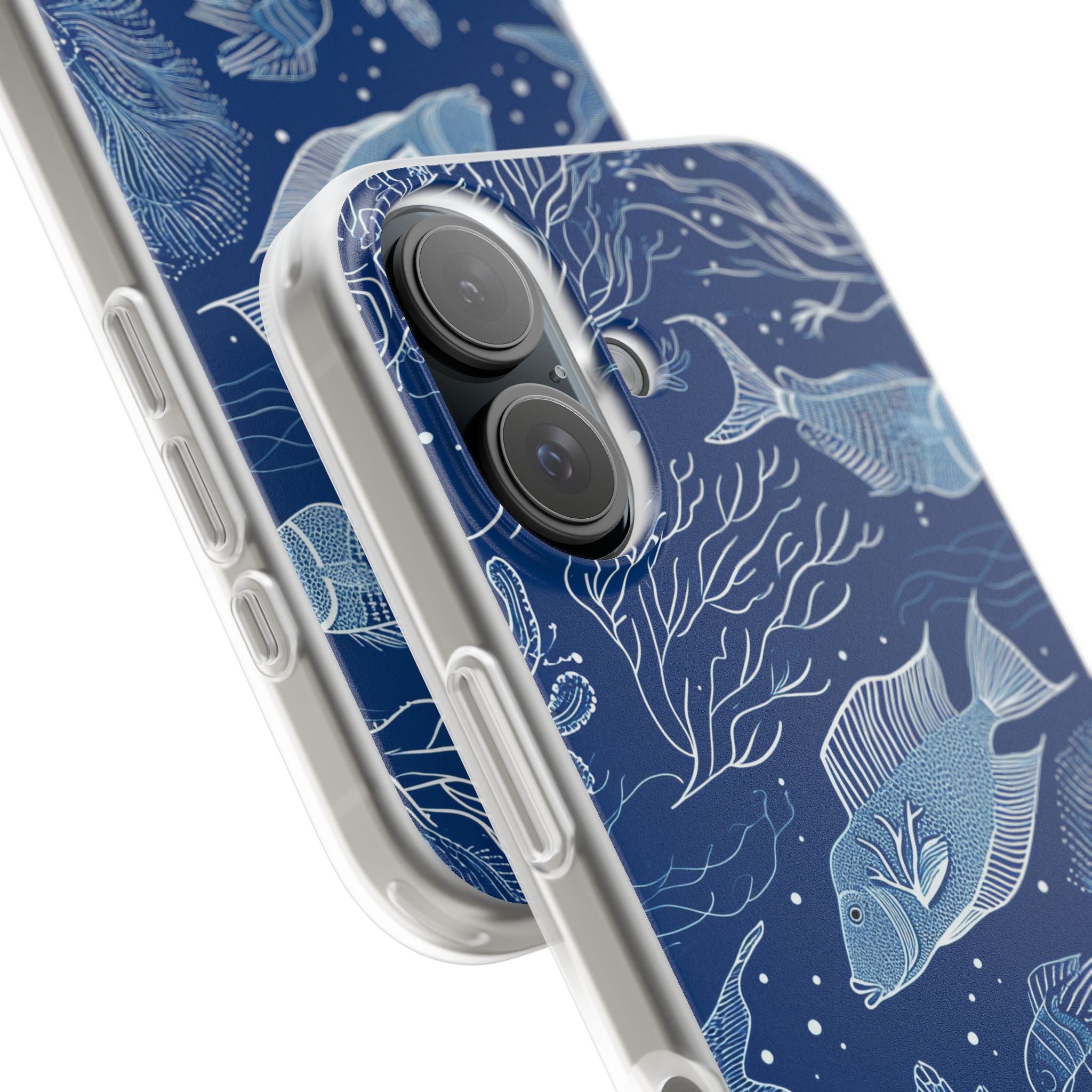 Navy Scale Reef iPhone 16 Case - Soft