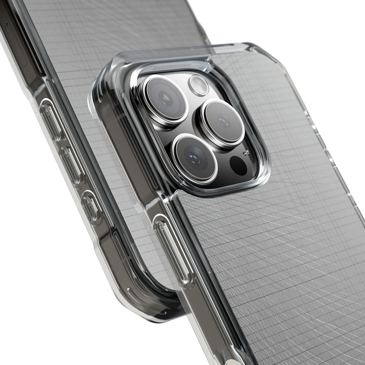 Grey Impact MagSafe Phone Case for iPhone - Chrome Mesh Warp