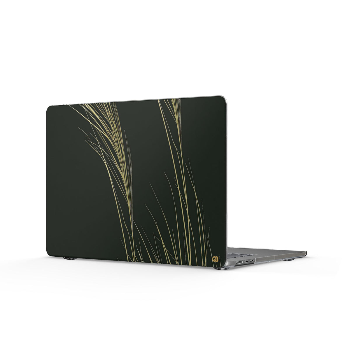 Golden Whispering Reeds · Clear Hard Case for MacBook · Green