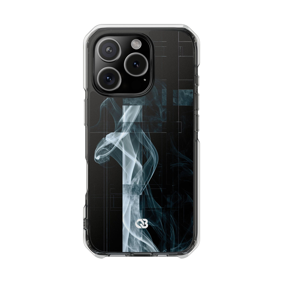 Fractured Smoke · Clear Impact Magnetic Phone Case for iPhone · Black