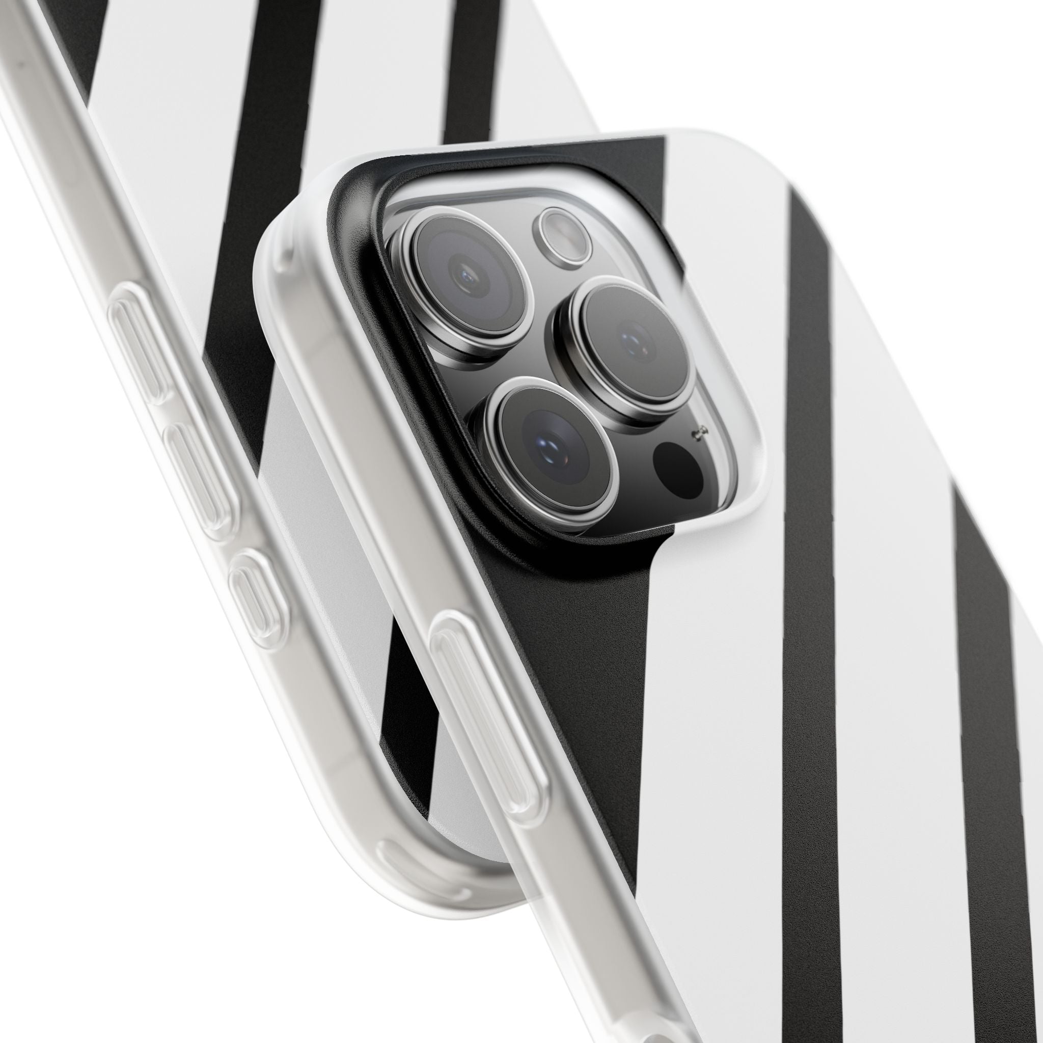 Obsidian White Bars · Soft Handyhülle für iPhone