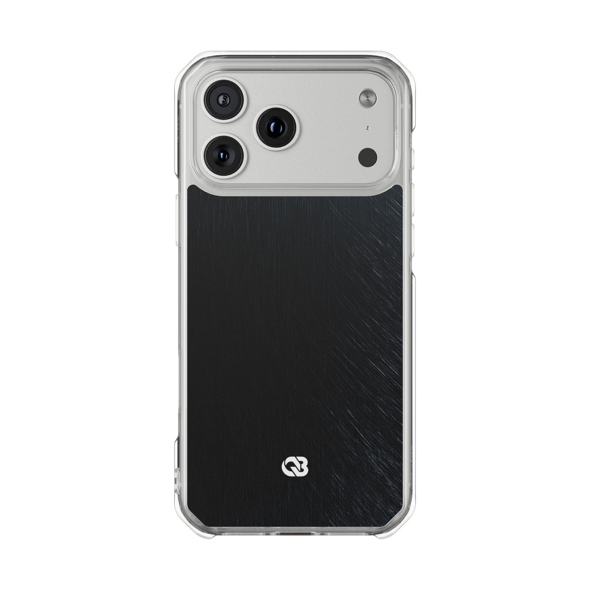 Brushed Obsidian Steel · Clear Impact Magnetic Phone Case for iPhone · Black