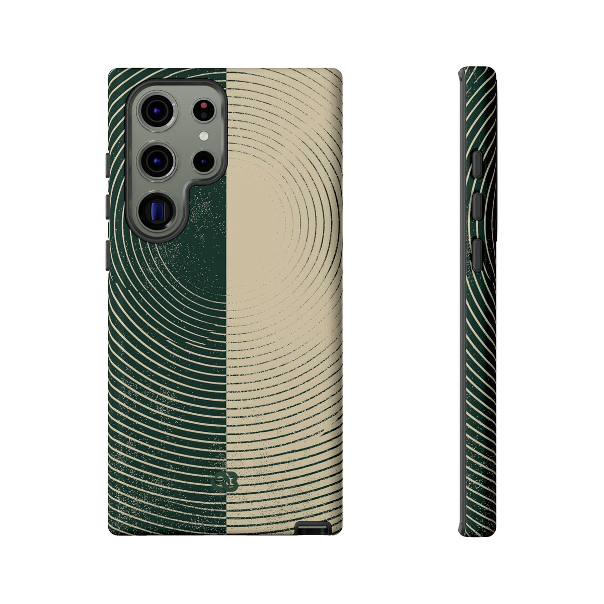 Green Tough Phone Case for Samsung - Evergreen Split Grain