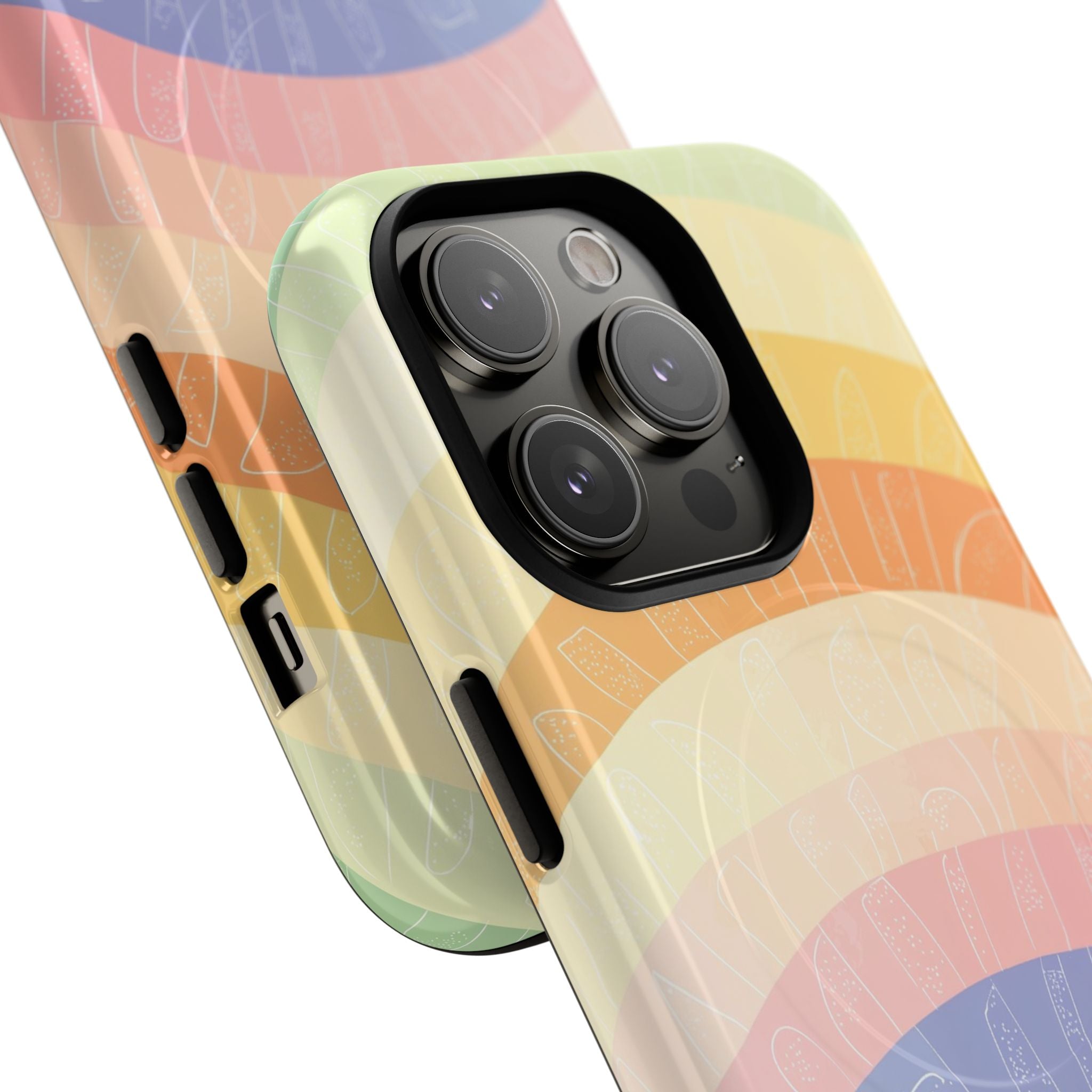 Pastell Regenbogen Bänder iPhone 14 Pro Case - Tough+