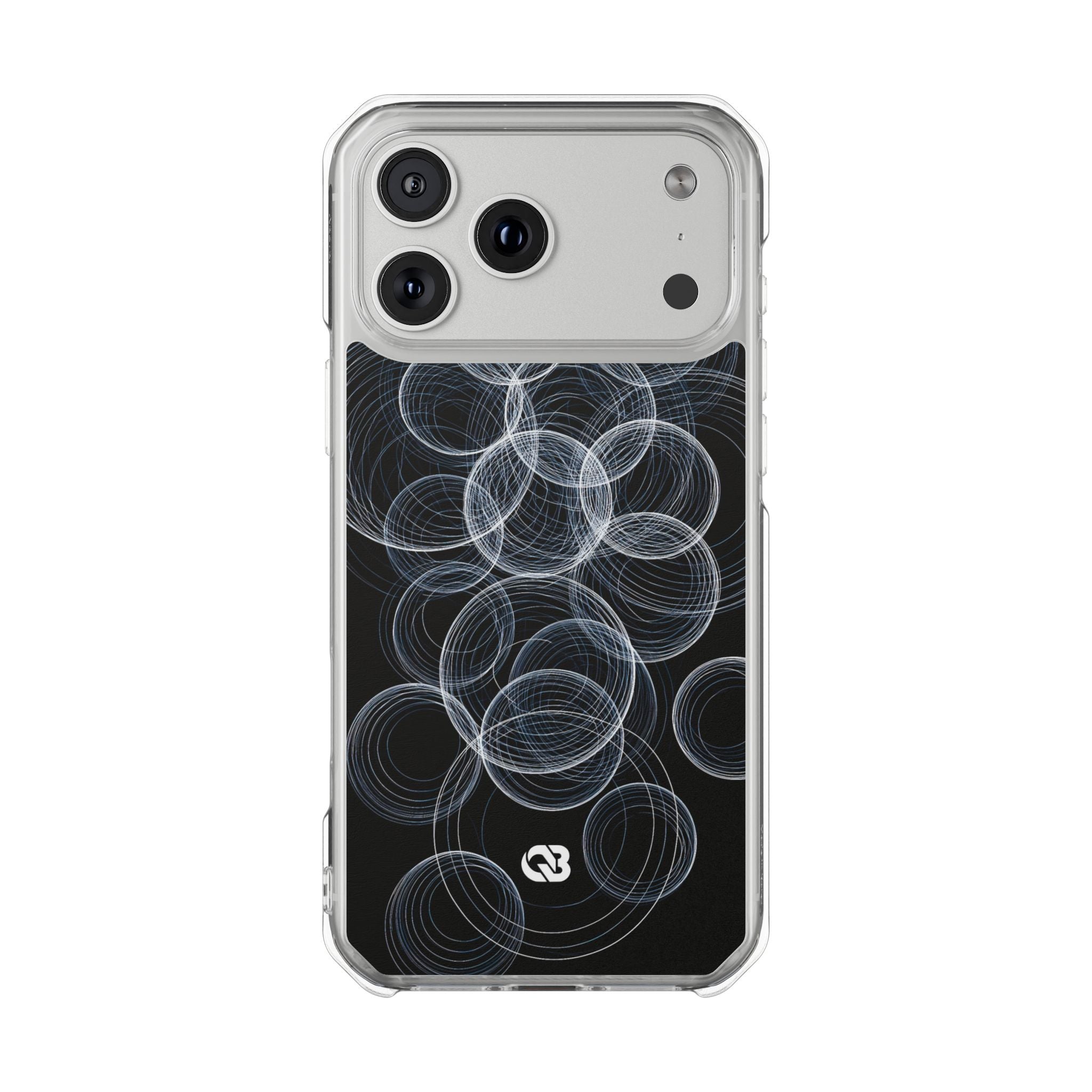 Black Impact MagSafe Phone Case for iPhone - Frosted Ring Matrix