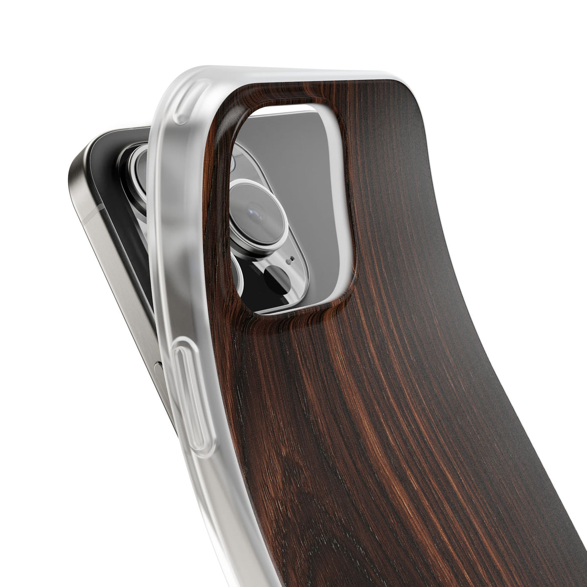 Brown Lite Phone Case for iPhone - Burnished Mahogany Grain