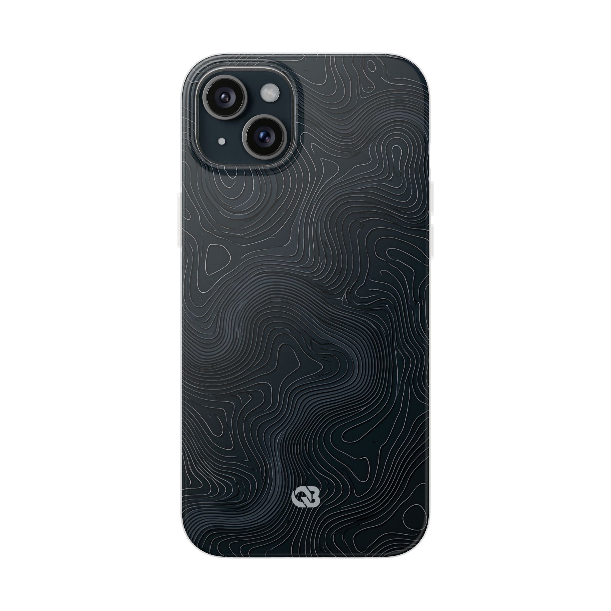 Black Lite Phone Case for iPhone - Obsidian Ridge Topo
