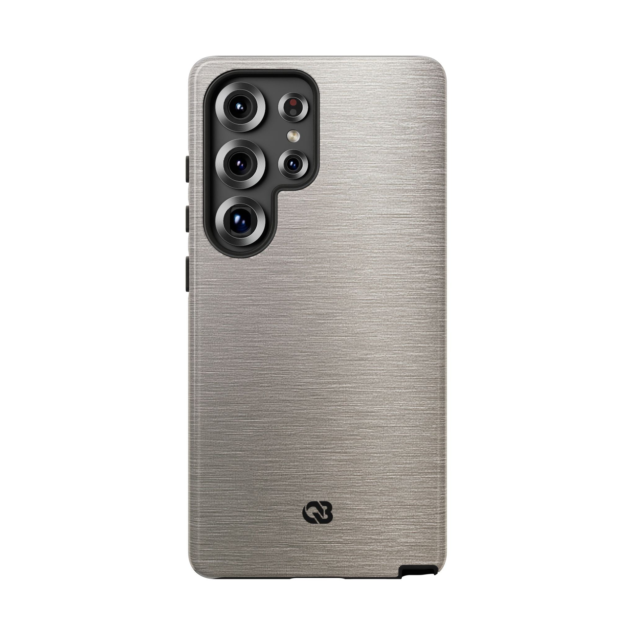 Grey Tough Phone Case for Samsung - Brushed Nickel Linen