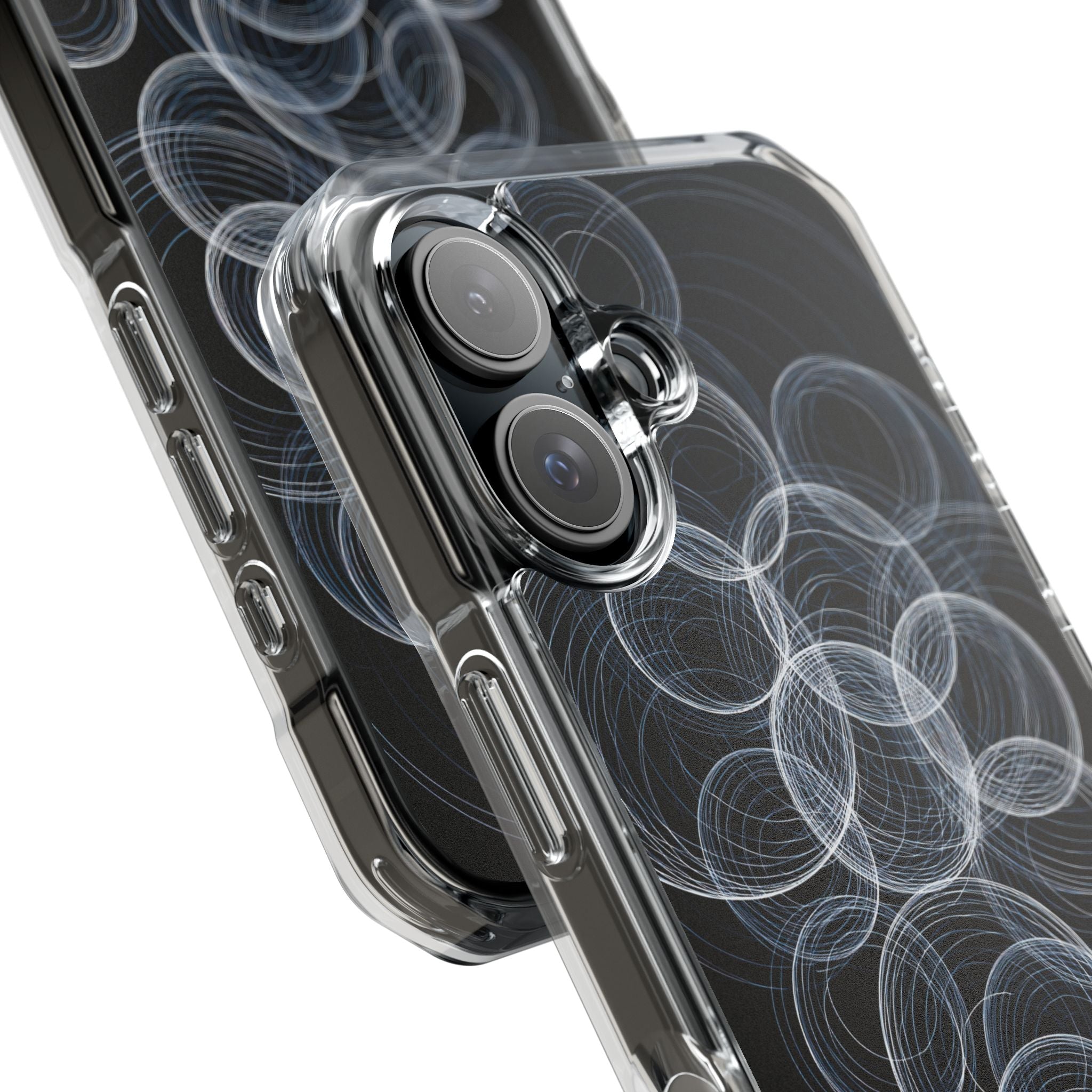 Black Impact MagSafe Phone Case for iPhone - Frosted Ring Matrix