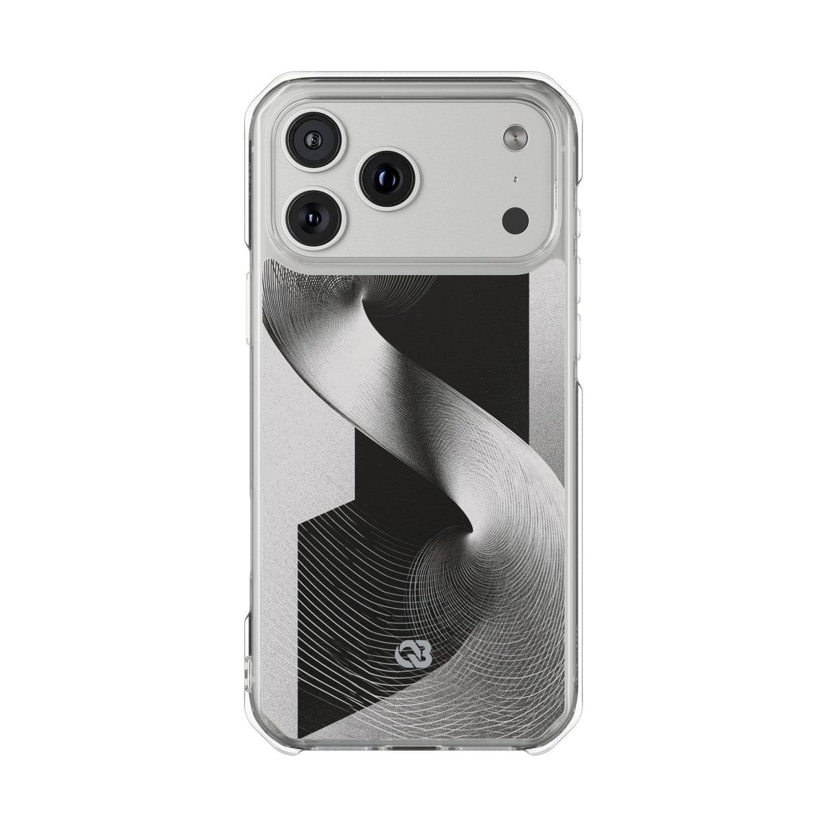 Grey Impact MagSafe Phone Case for iPhone - Obsidian Moiré Wave
