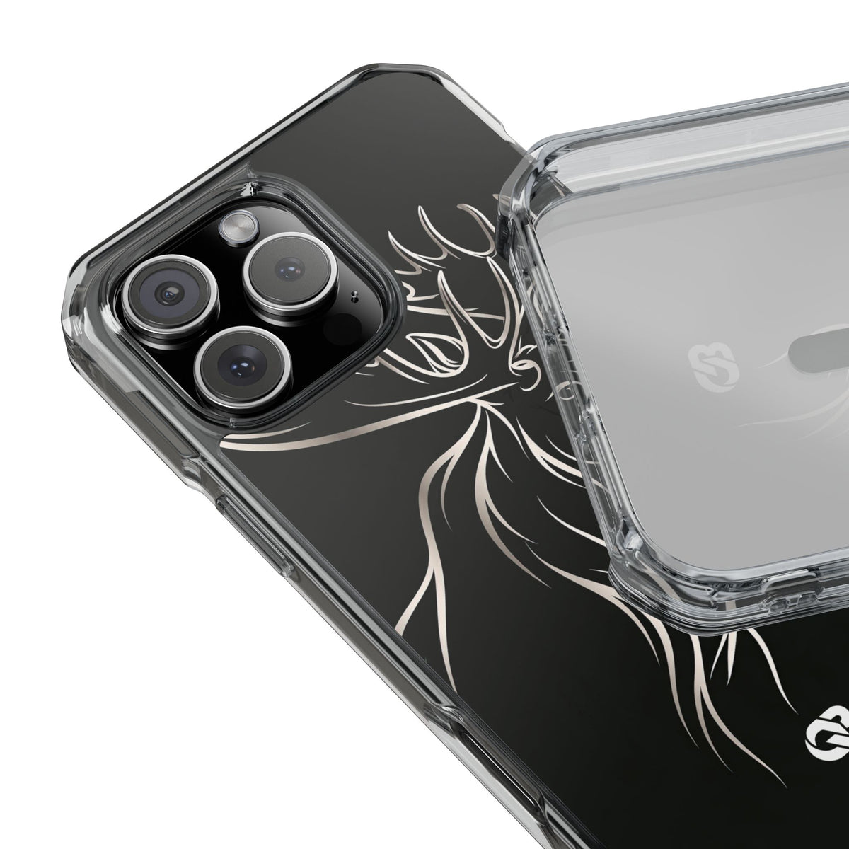 Nordic Moose Contour · Clear Impact Magnetic Phone Case for iPhone · Black