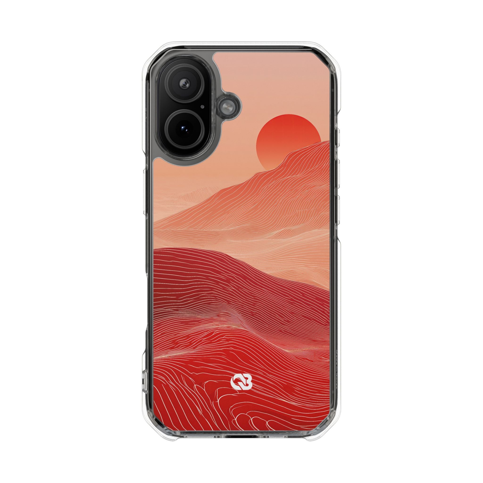 Red Impact MagSafe Phone Case for iPhone - Crimson Ridge Lines