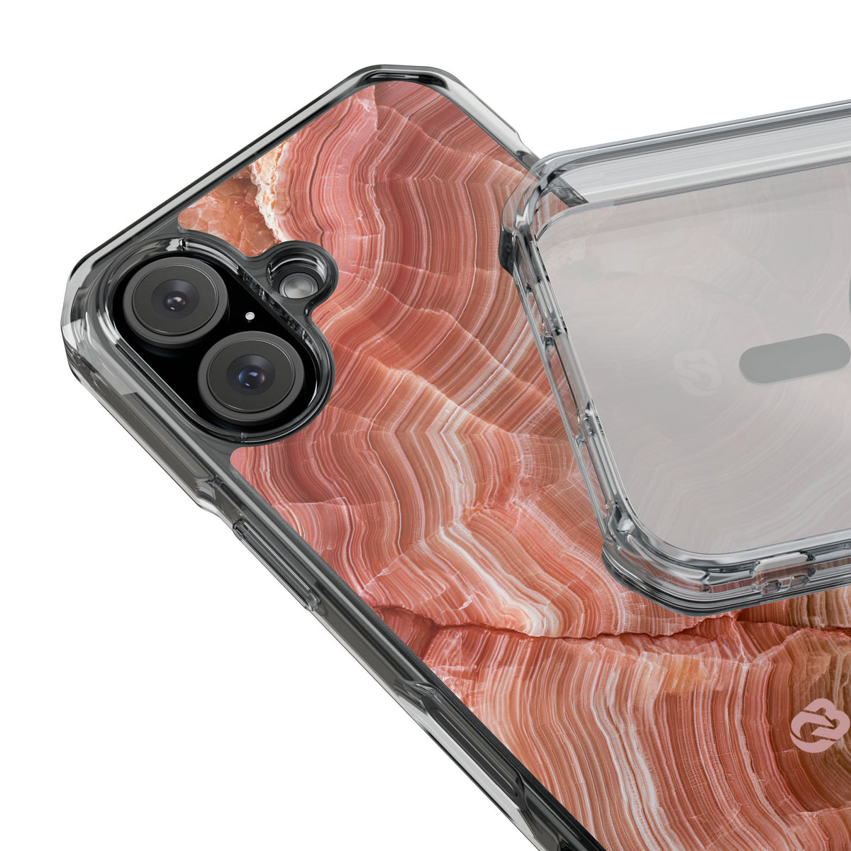 Blushing Rose Strata · Clear Impact Magnetic Phone Case for iPhone · Pink